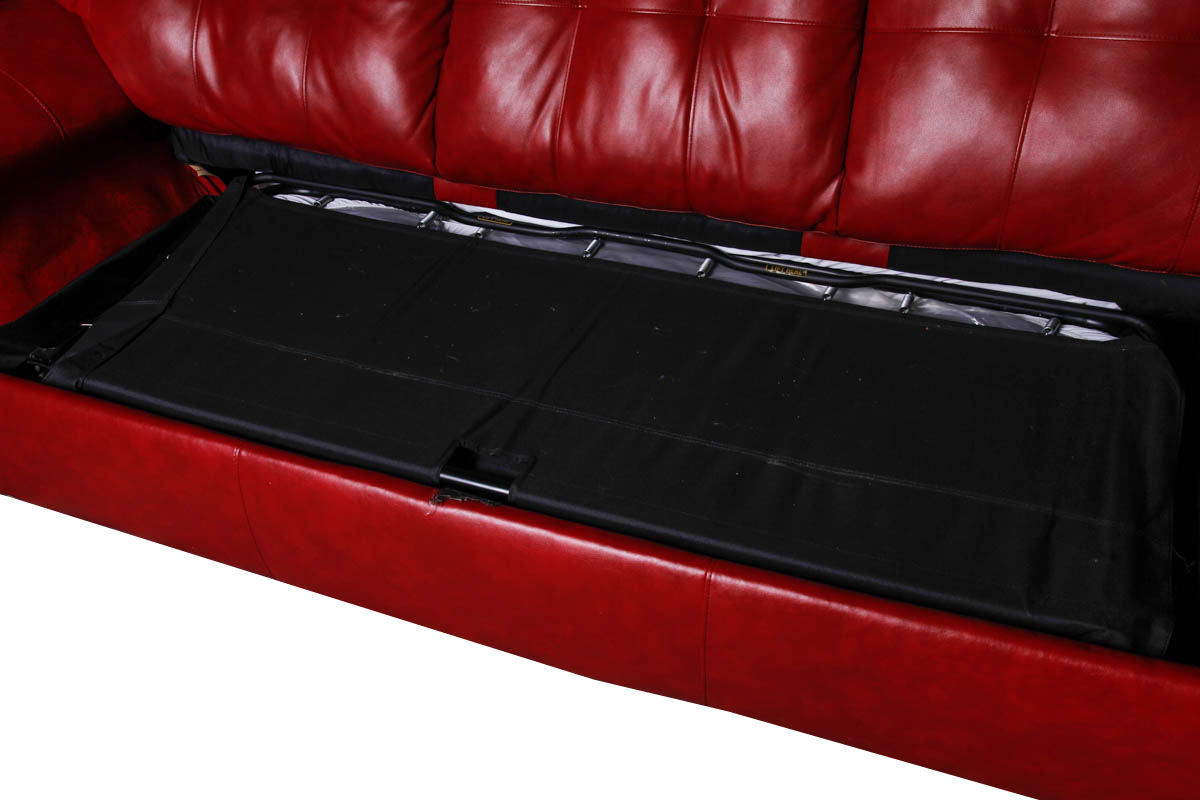 Contemporary Red FauxLeather Sectional Sleeper Sofa EBTH