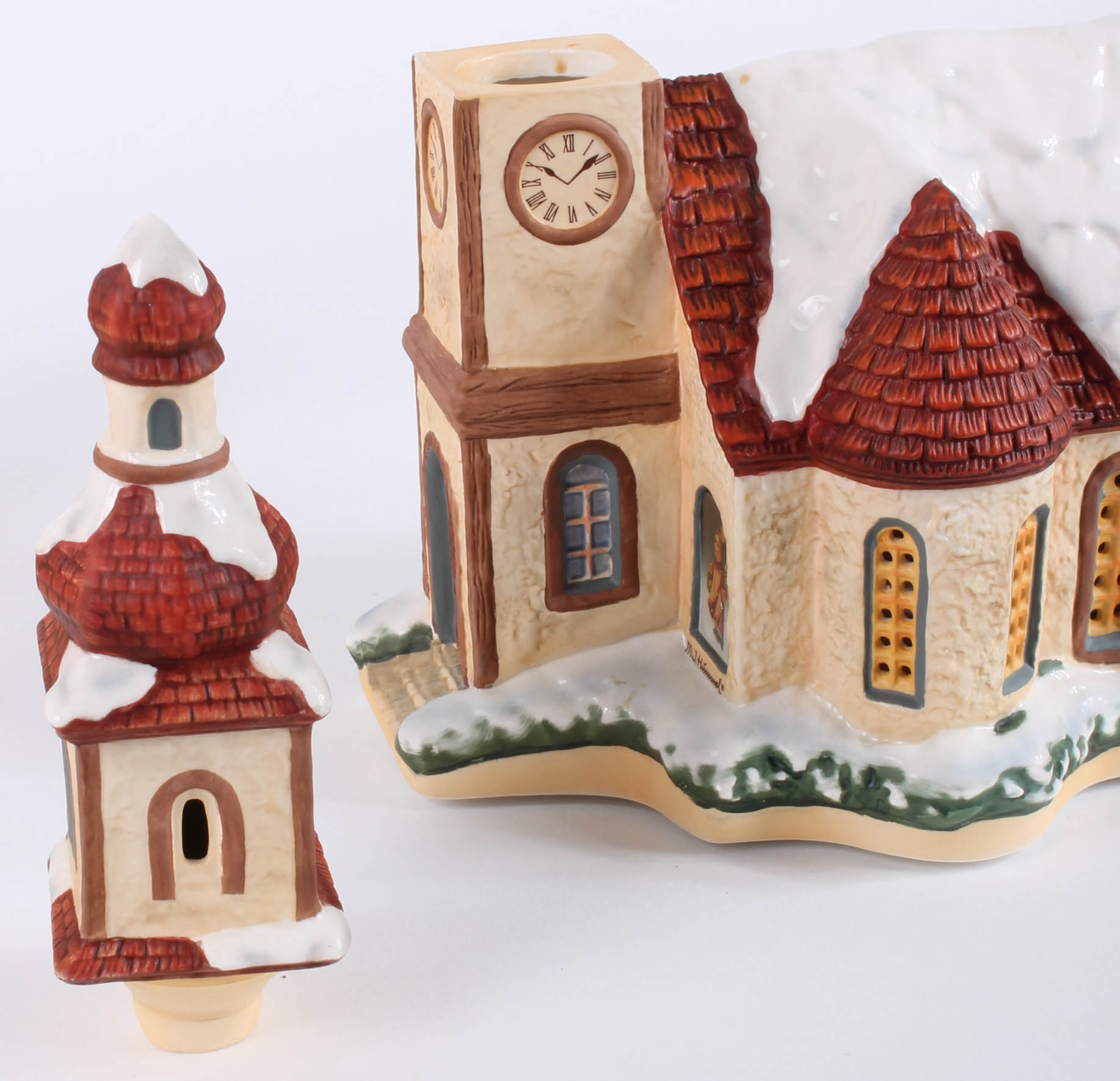 Pair of Hummel Christmas Village Buildings with Lights EBTH