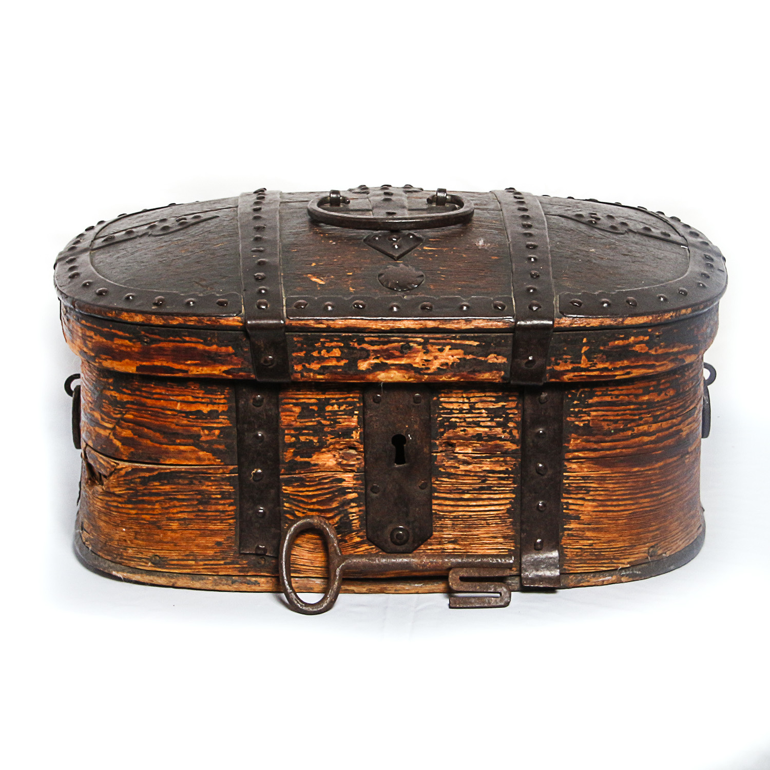 Large Antique Oak Document Box with Metal Fastenings and Key EBTH