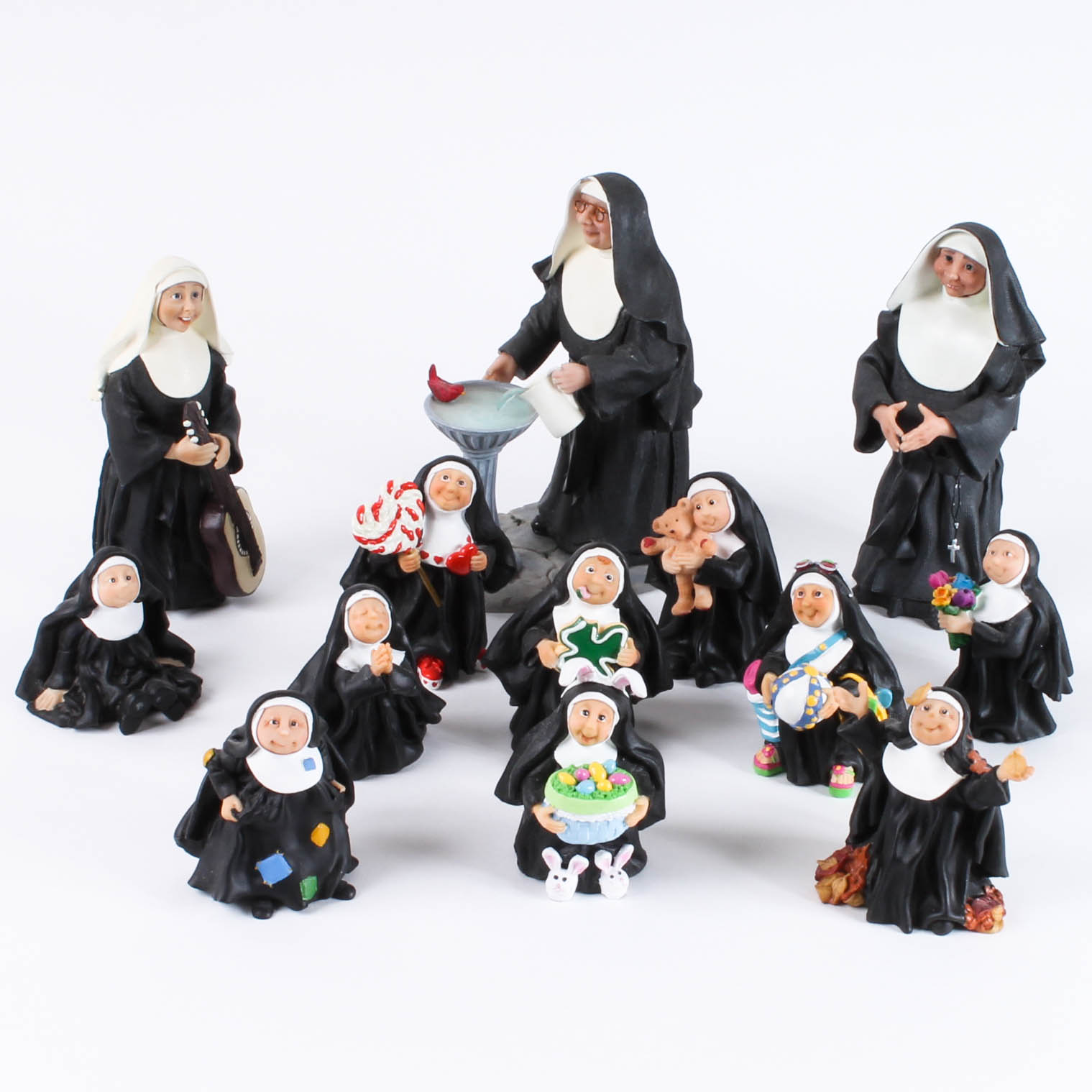 Assortment of Studio Collection Nun Figurines EBTH