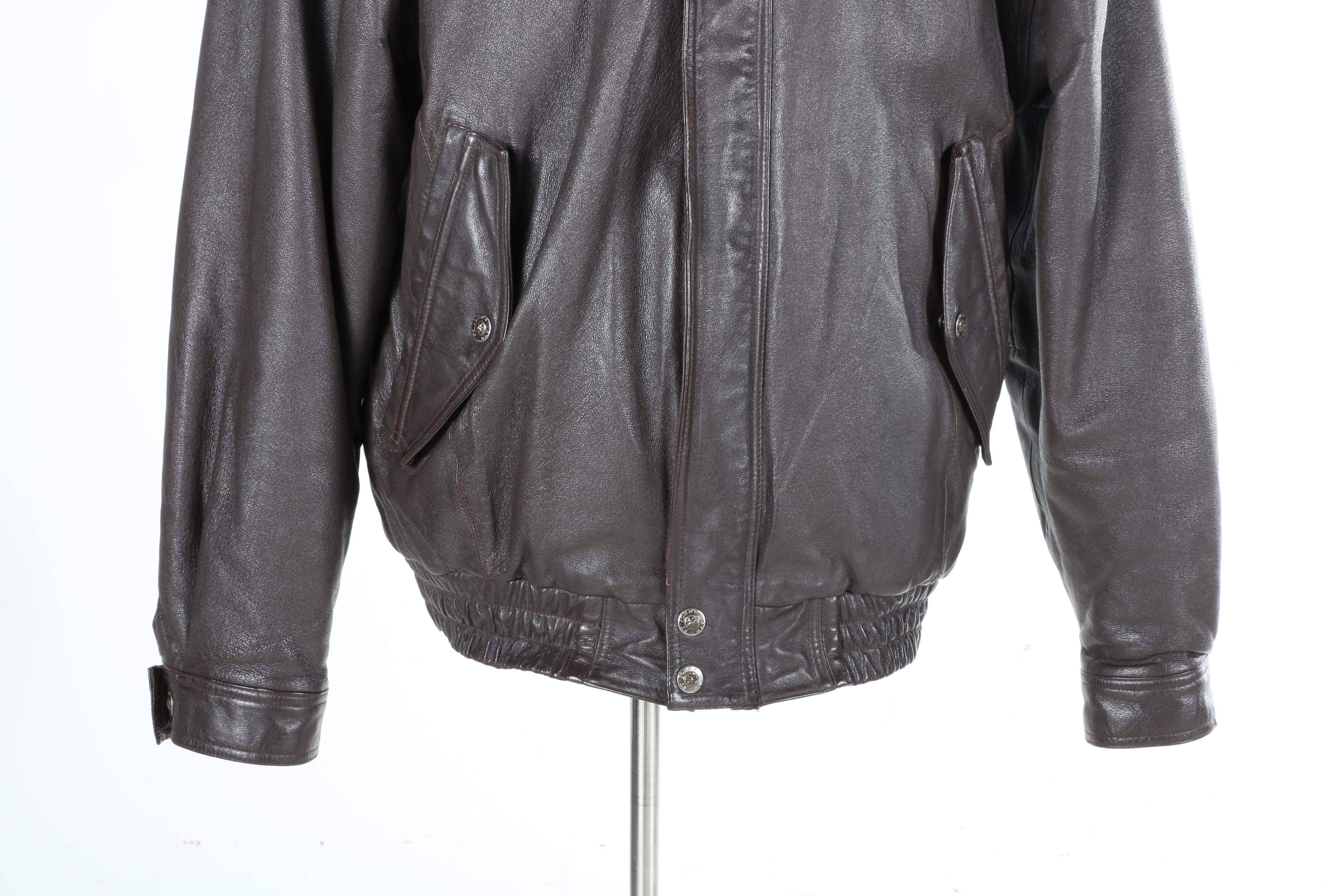 St. Johns Bay Men's Brown Leather Jacket EBTH