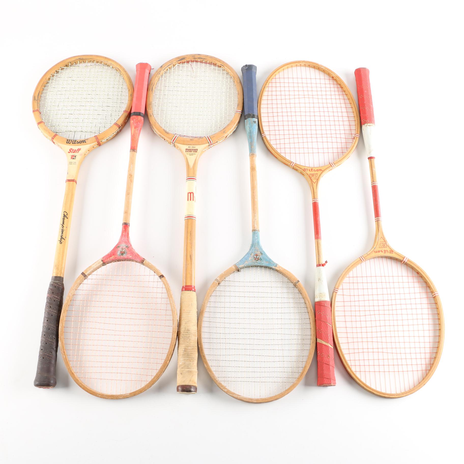 Collection of Vintage Badminton Rackets EBTH