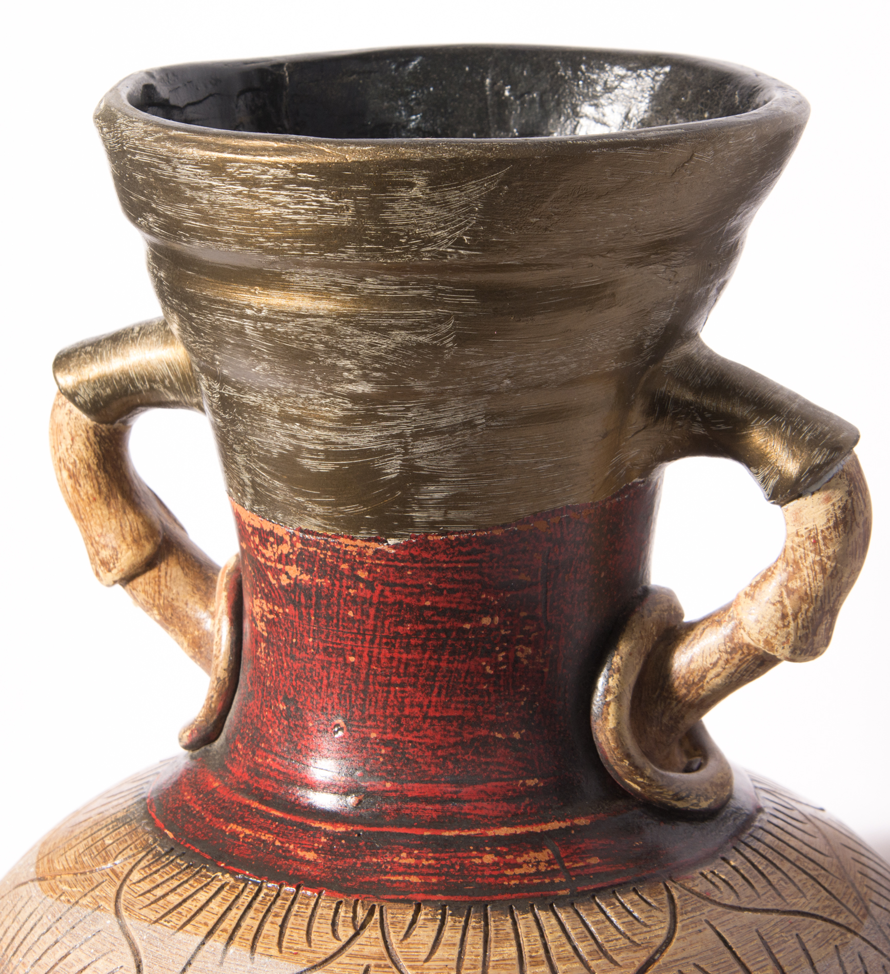 Large Decorative Wood Vessel EBTH