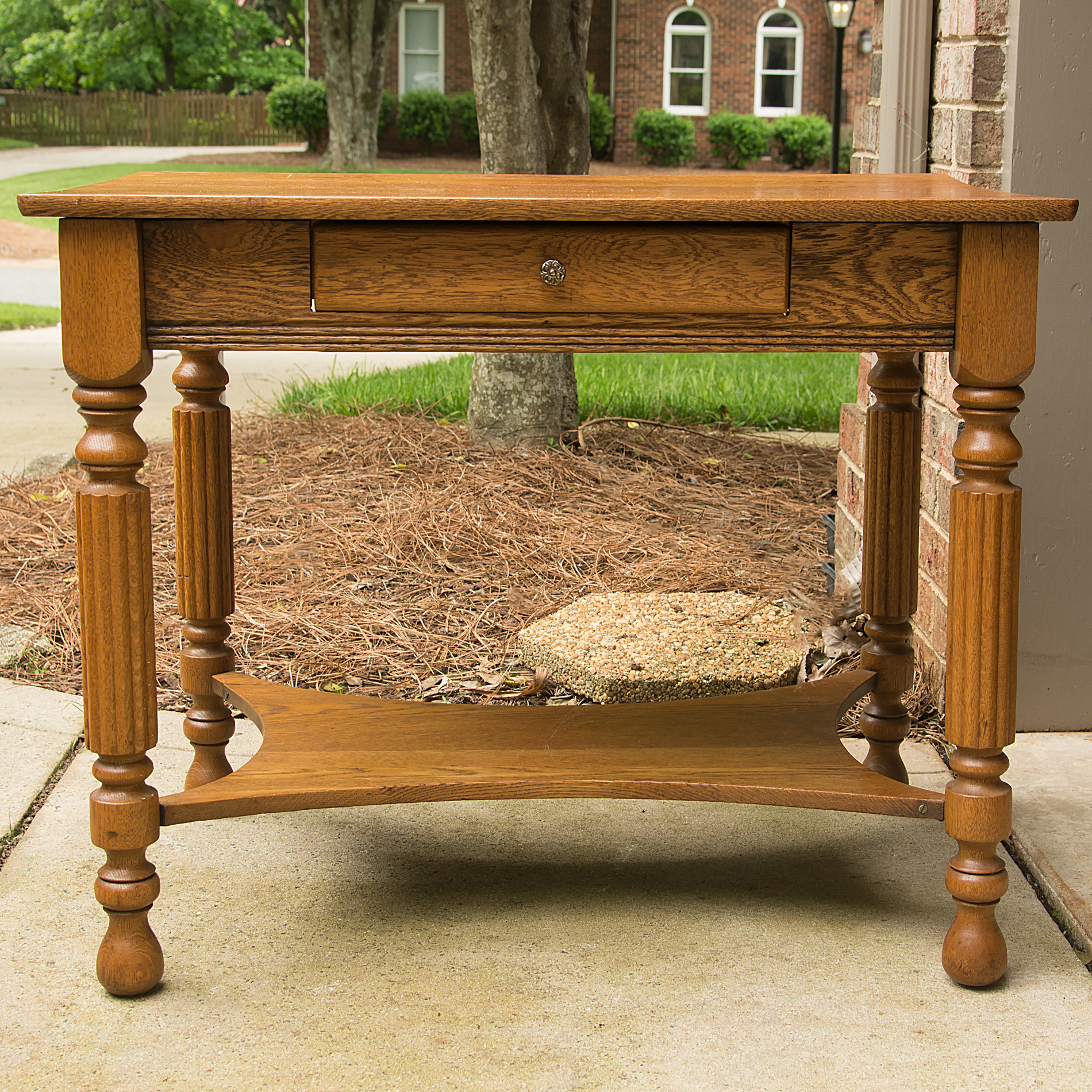 vintage library table