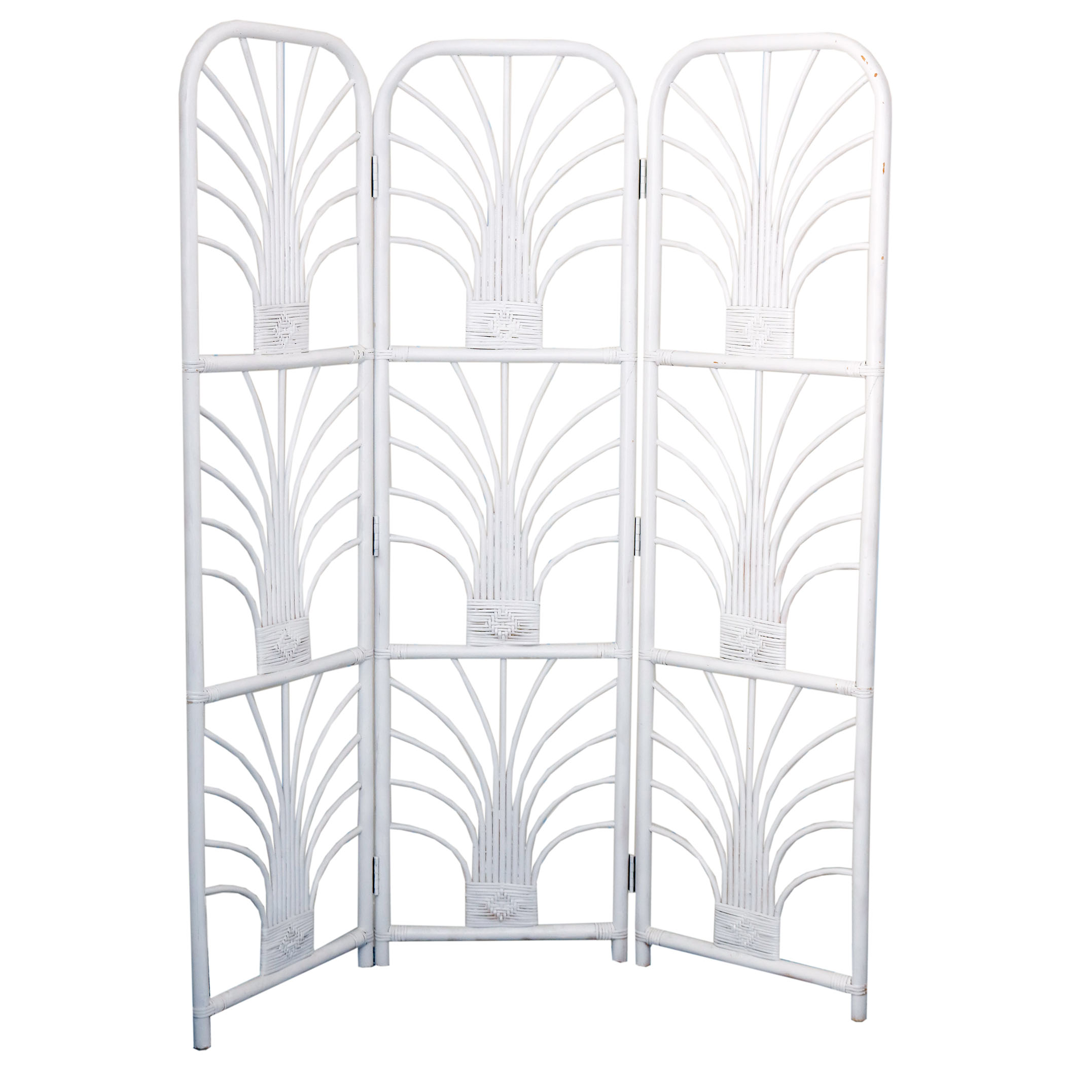 White Rattan Room Divider EBTH