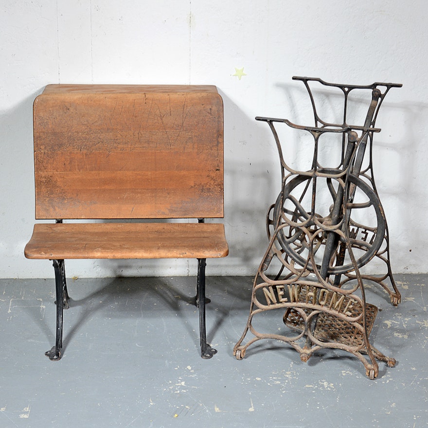 Antique New Home Treadle Sewing Machine Base And AH Andrews School Awesome Sewing Machine Treadle Base Antique New Home Treadle Sewing Machine Base And AH Andrews School Awesome Sewing Machine Treadle Base