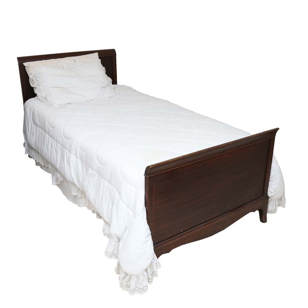 Vintage Twin Cherry Sleigh Bed EBTH