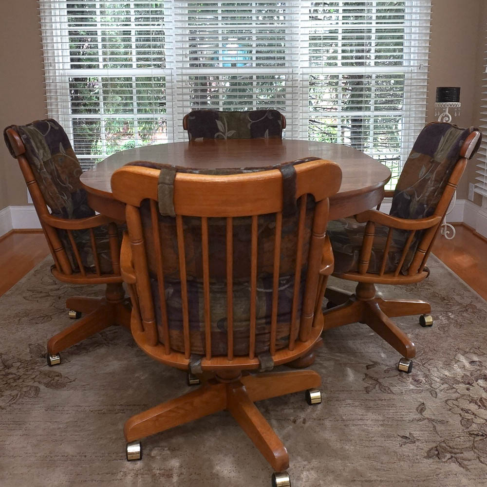 Oak Dining Table With Chairs by Keller EBTH