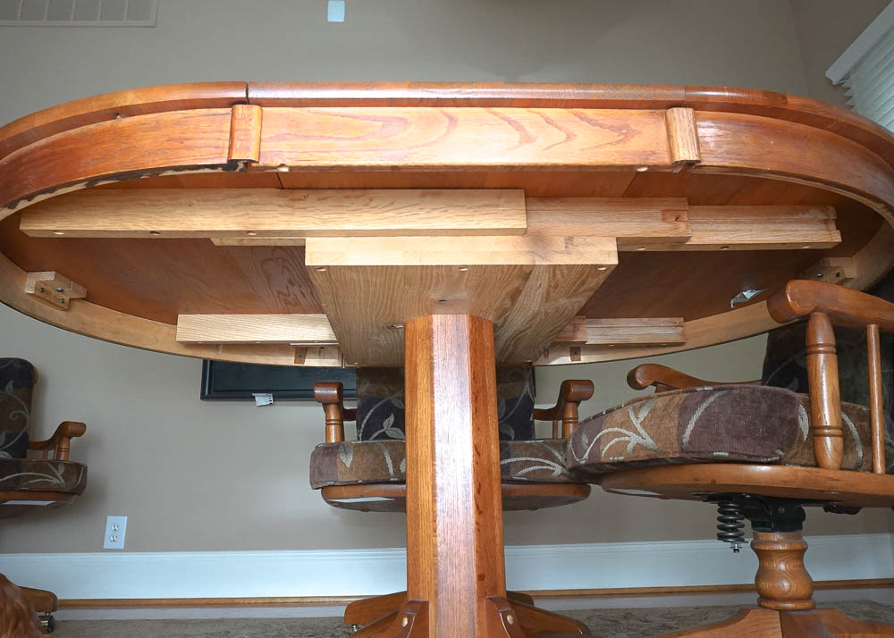 Oak Dining Table With Chairs by Keller EBTH