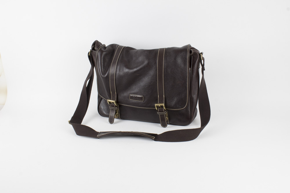 cole haan leather messenger bag