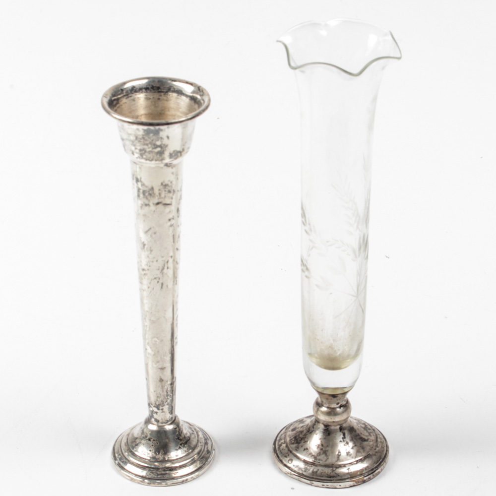 Pair Of Weighted Sterling Silver Bud Vases By Web And Newport Ebth