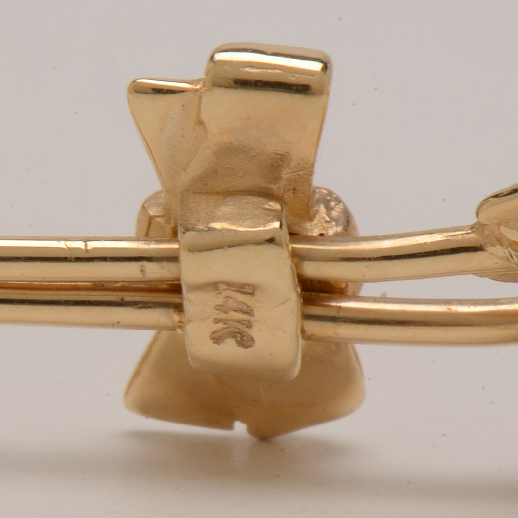 14K Yellow Gold Floral Bouquet Lapel Pin EBTH