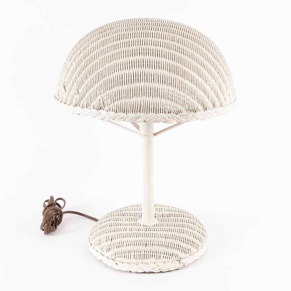 vintage wicker table lamp