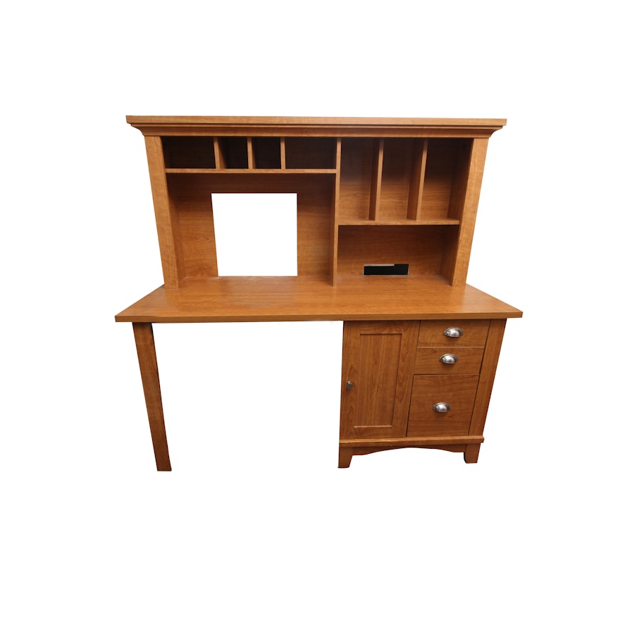 Mission Style Desk With Hutch Ebth