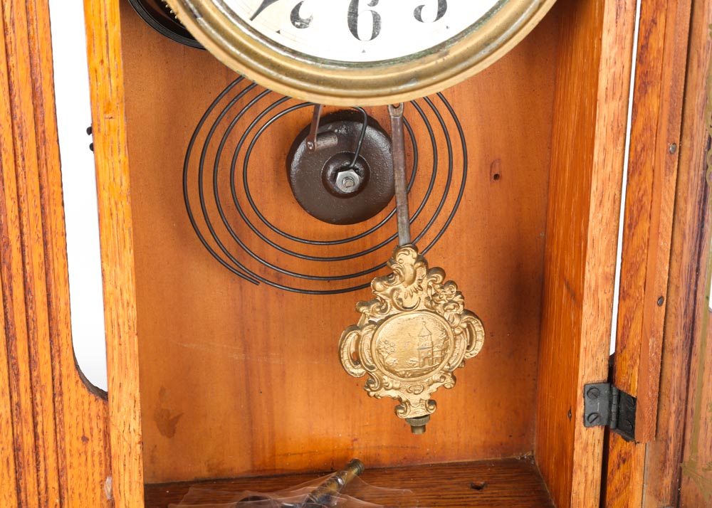 Antique Ingraham Eight Day Pendulum Mantel Clock EBTH