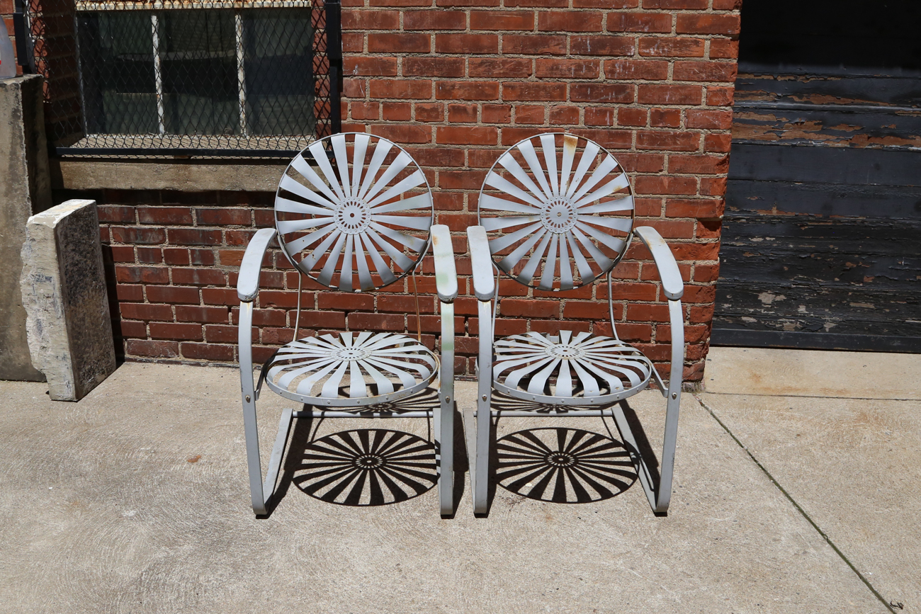 Pair Of Mid Century Modern Outdoor Metal Armchairs EBTH