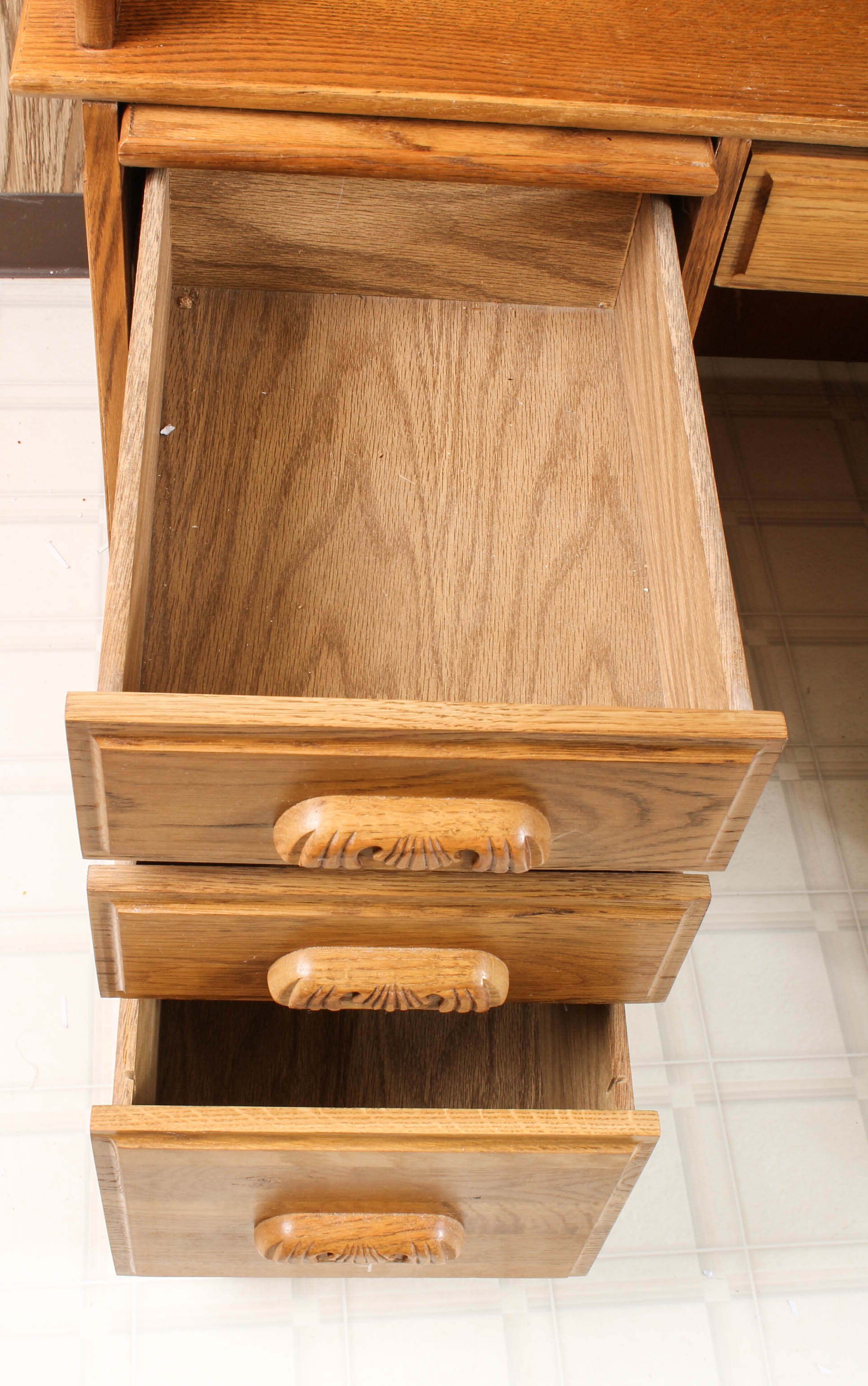 Vintage Wooden RollTop Desk with Chair EBTH