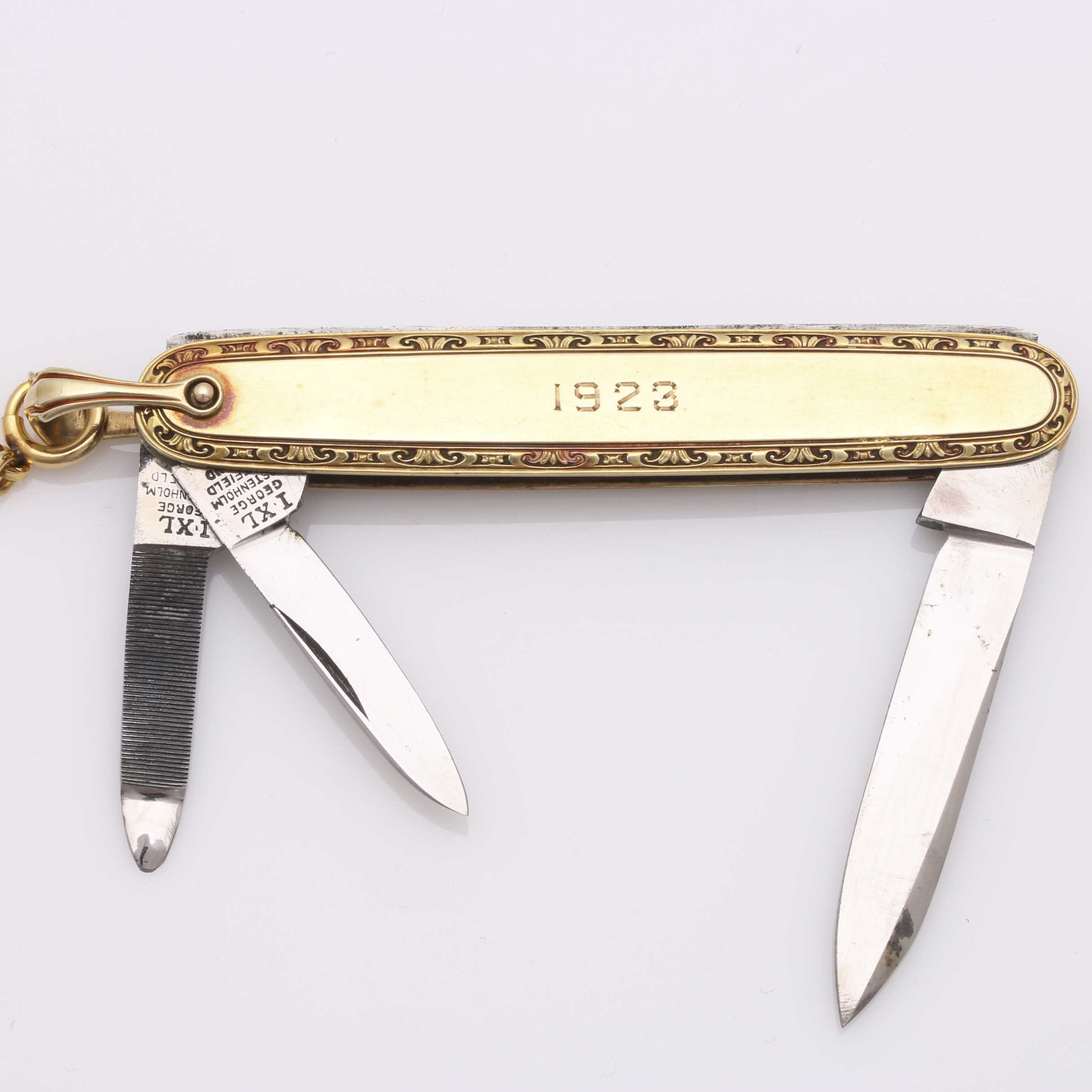 14K Gold Pocket Watch, 14K Wostenholm Pocket Knife, and Simmons
