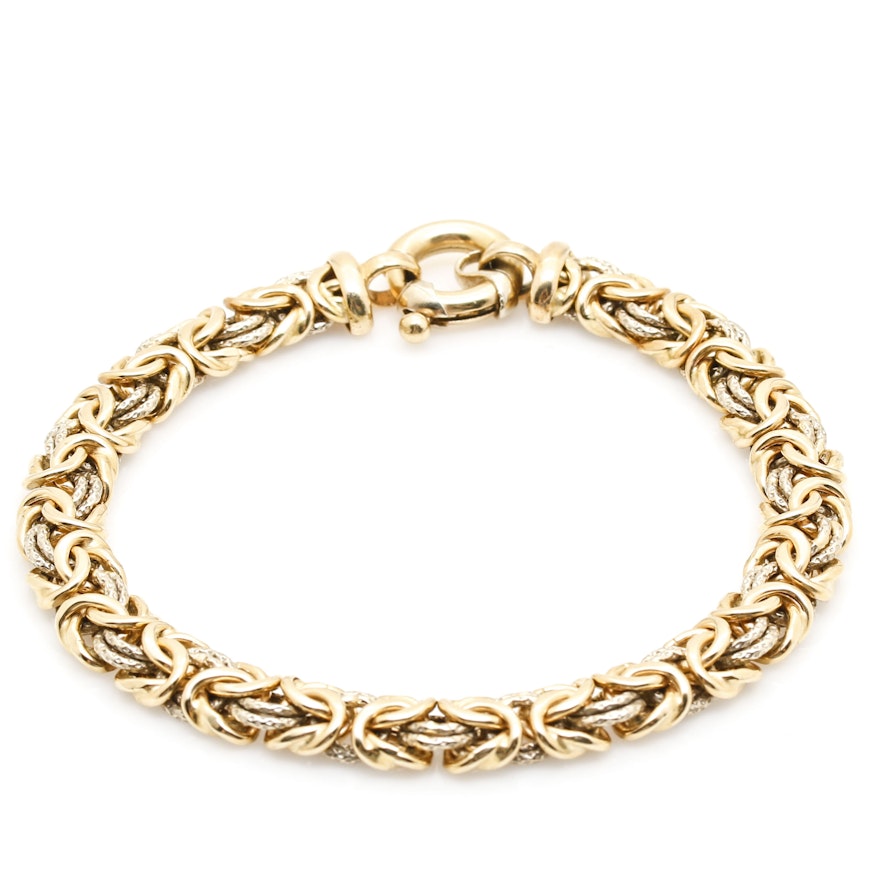 14K Yellow Gold Byzantine Chain Bracelet | EBTH
