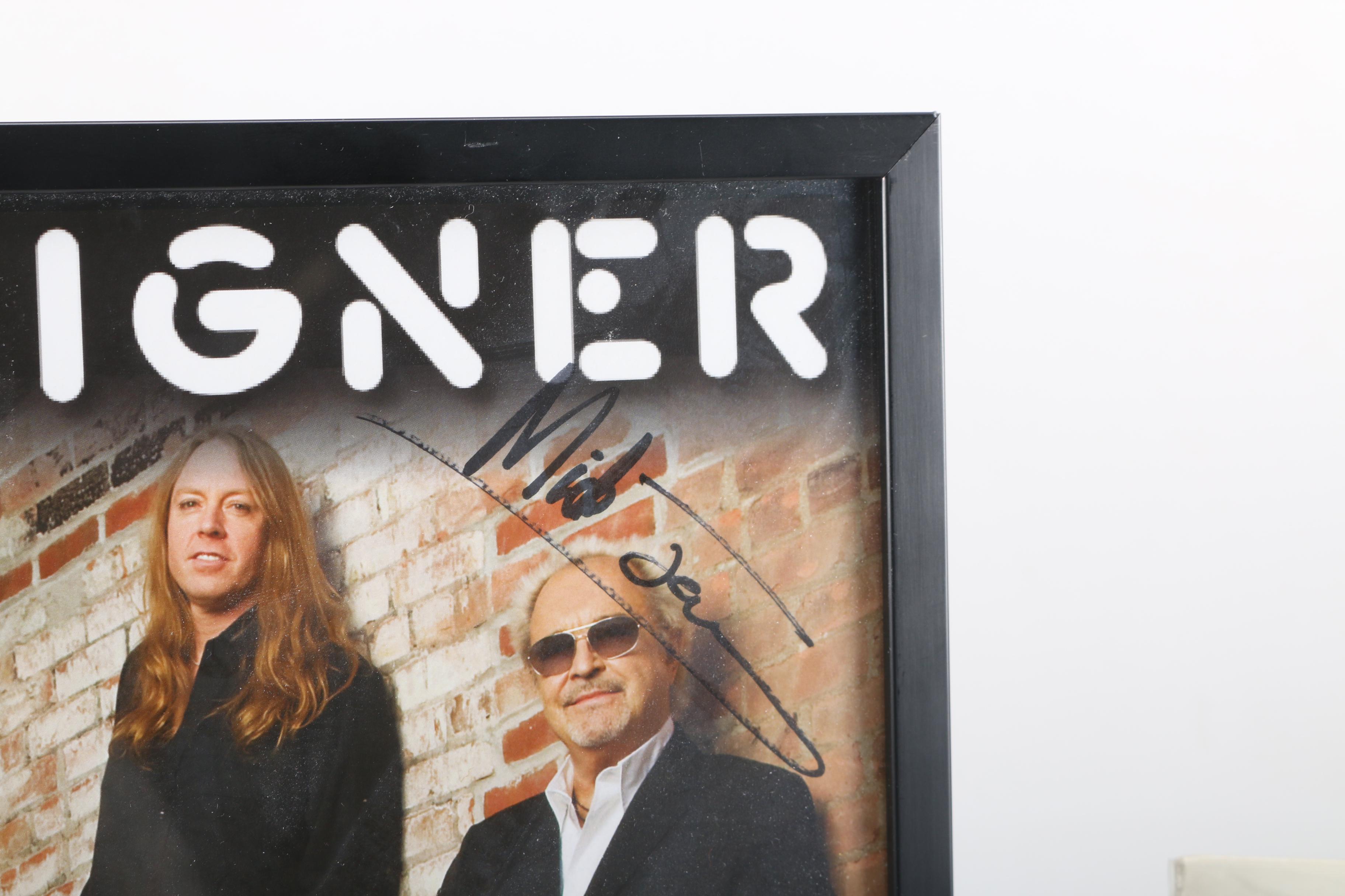 Signed Foreigner Poster and Bruce Hornsby Record EBTH