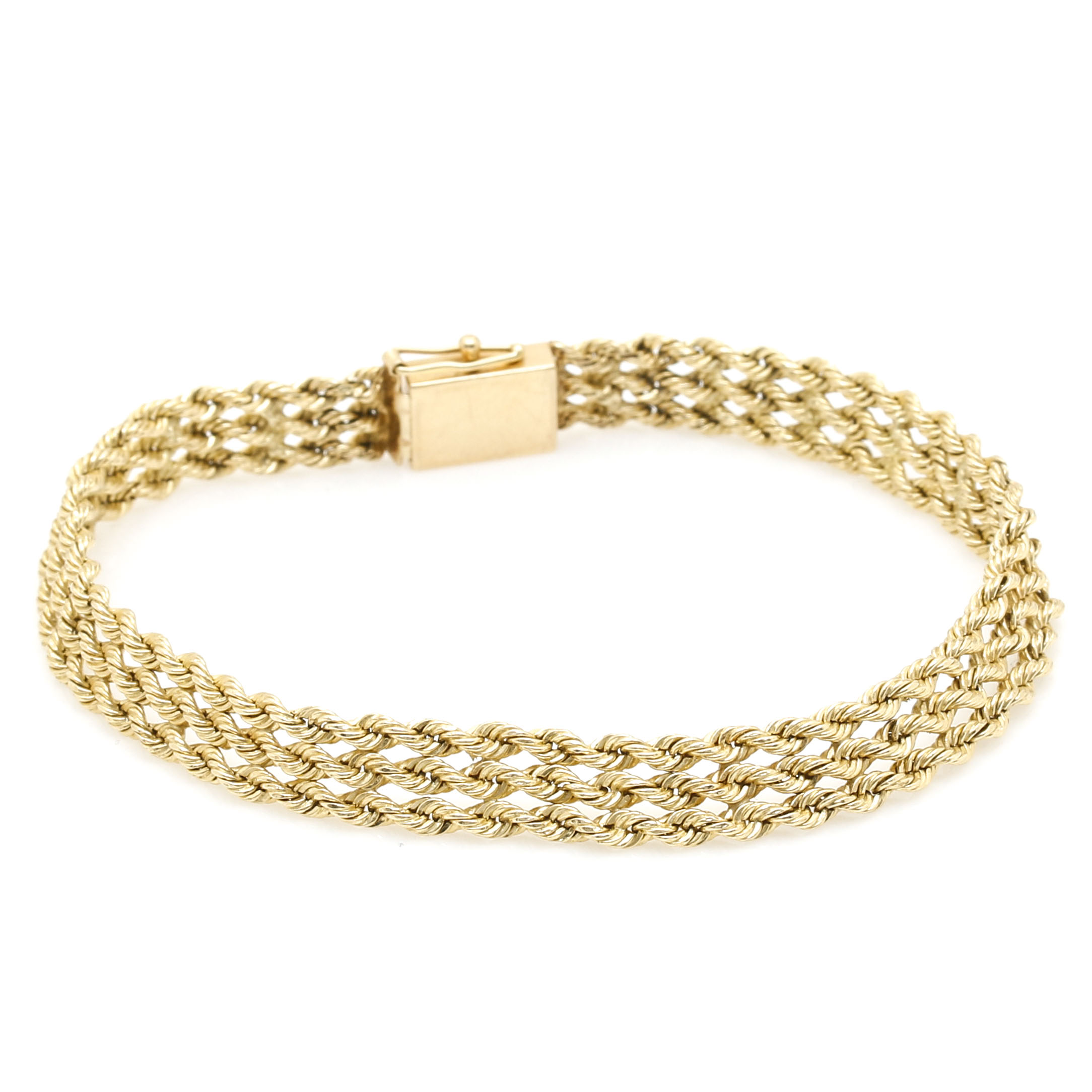 14K Yellow Gold Rope Bracelet EBTH