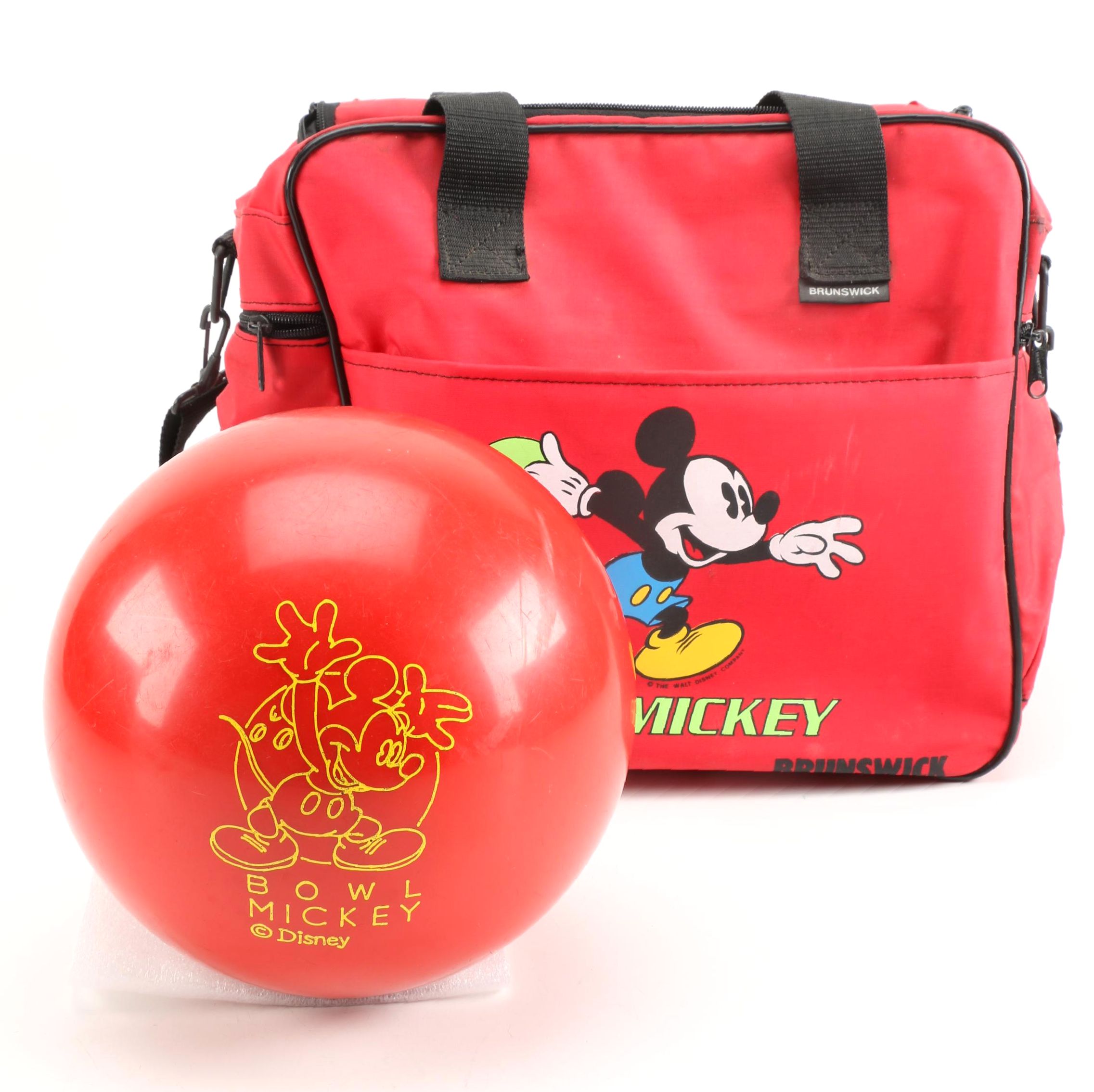 Brunswick Mickey Mouse Bowling Ball and Bag EBTH