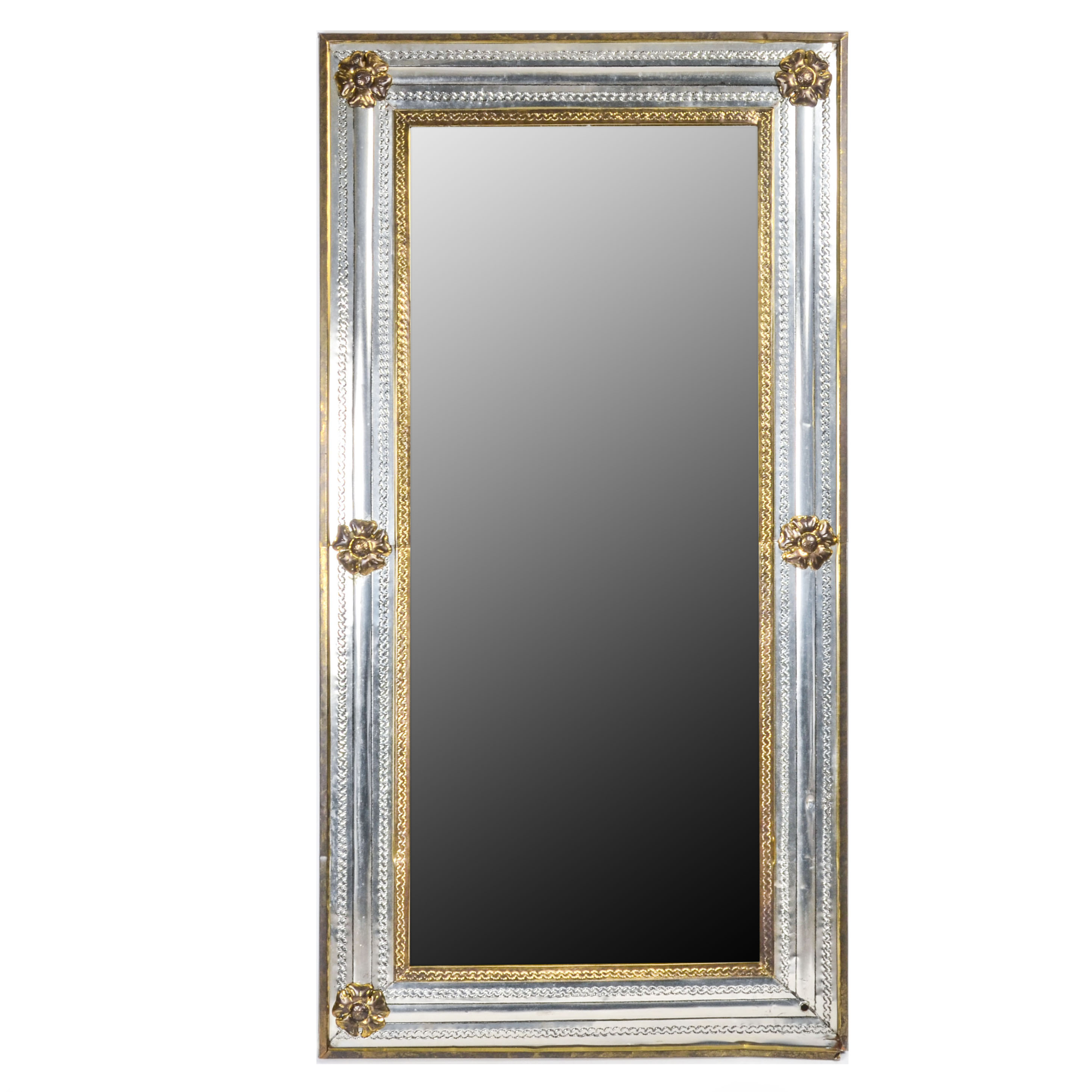 Mexican Mirror with Silver Tone and Gold Tone Frame EBTH