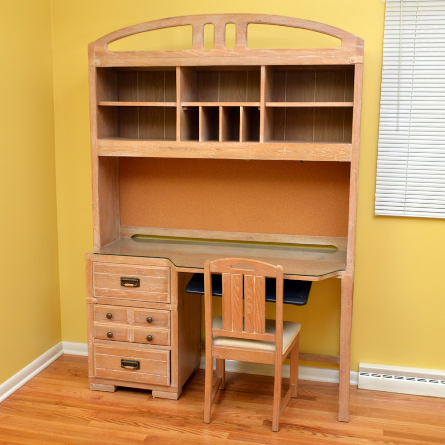 Maple Desk With Hutch And Chair By Stanley Furniture Ebth