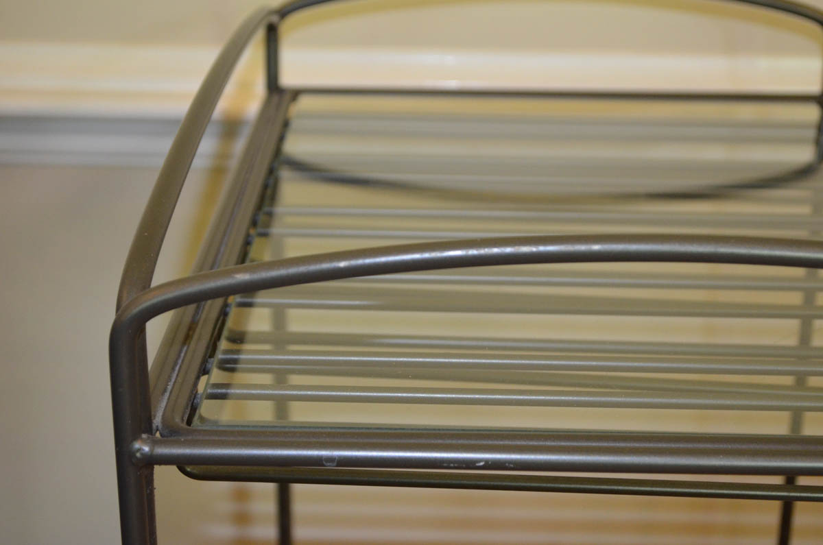 Metal and Glass Top Wine Rack EBTH