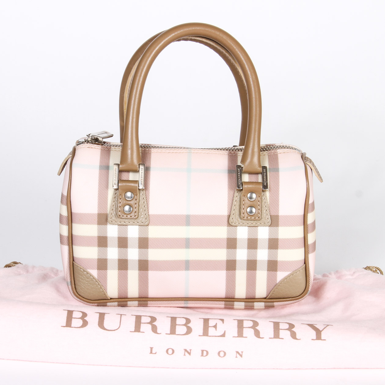 pink burberry purse