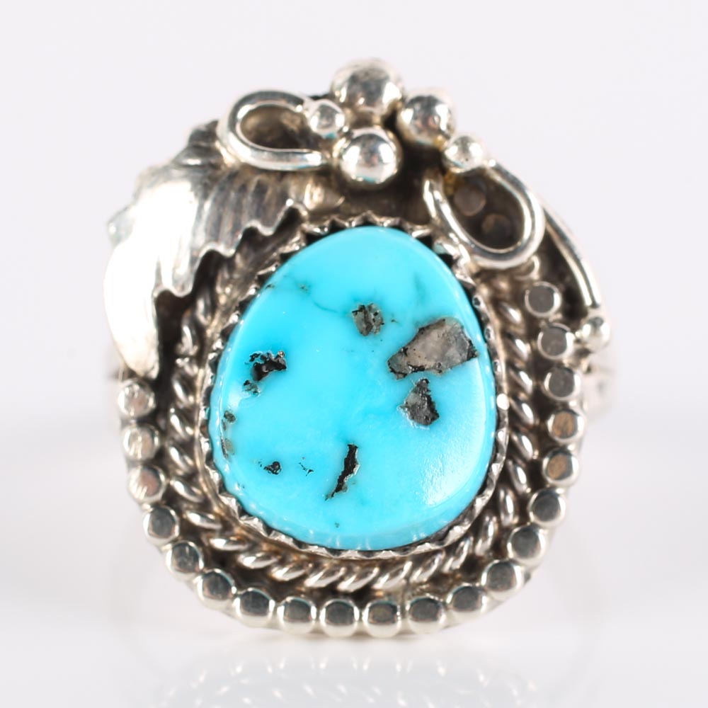 Running Bear Shop Sterling Silver and Turquoise Accent Ring EBTH