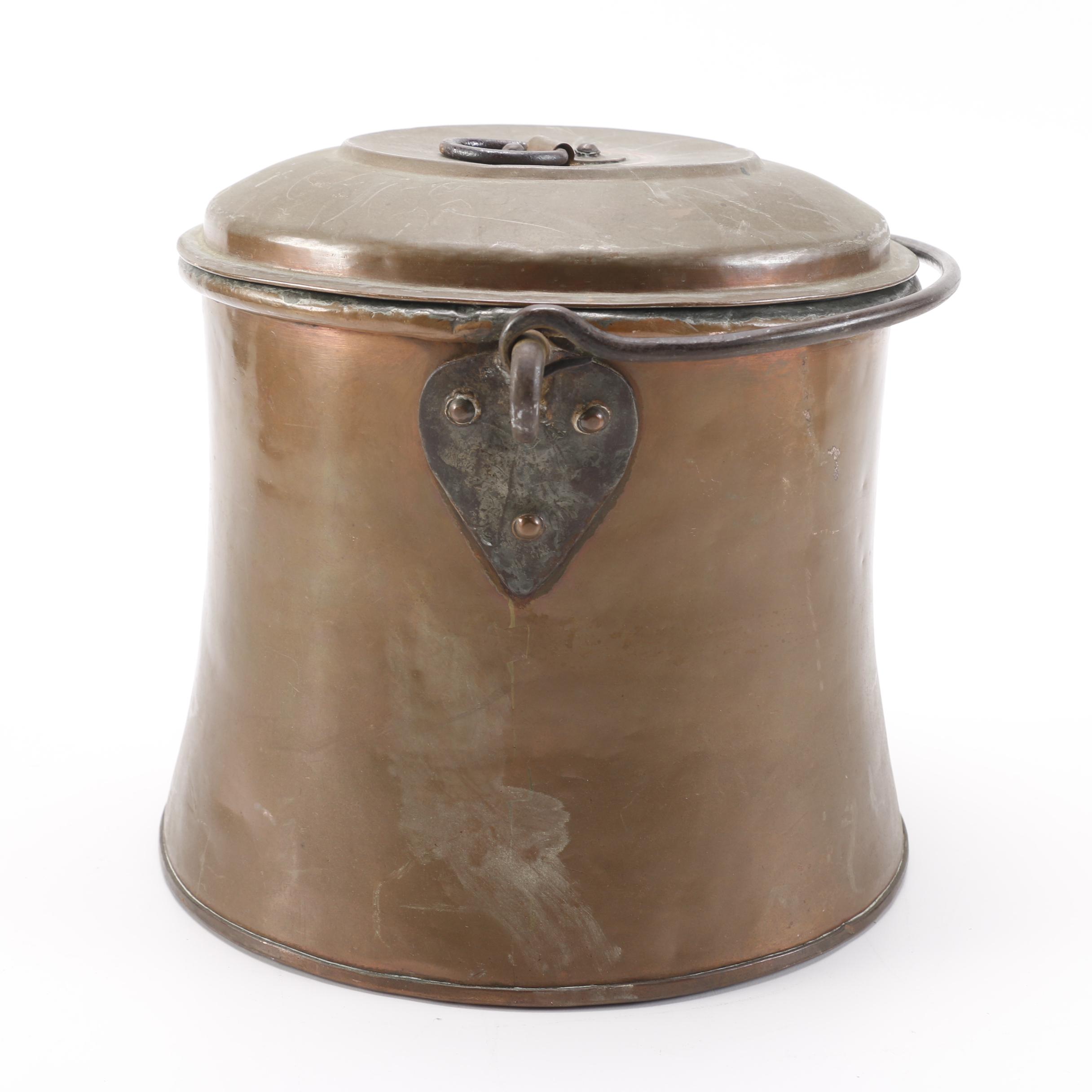 Vintage Coal Miners Lunch Pail and Swedish Copper Bucket EBTH