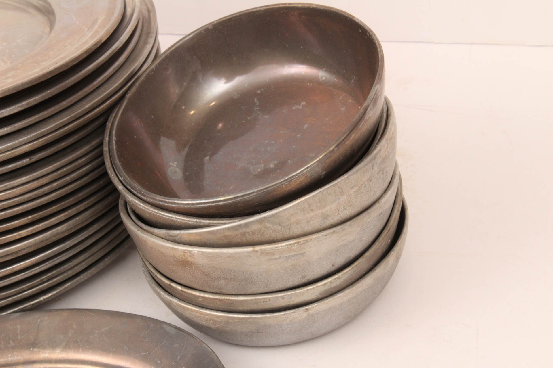 Collection of Pewtarex Pewter Plates and Bowls EBTH
