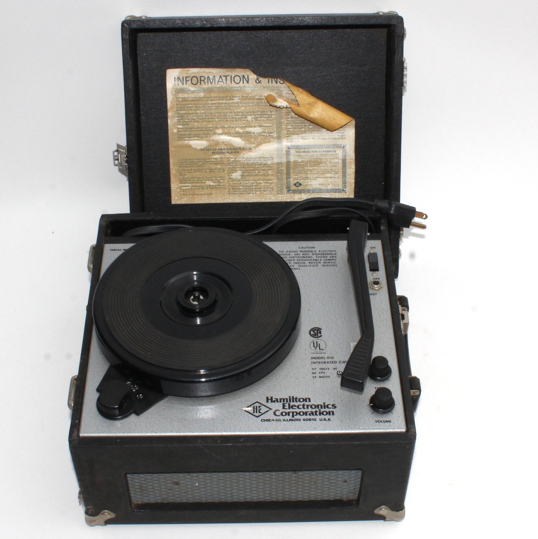 Vintage Hamilton Electronics Portable Record Player EBTH