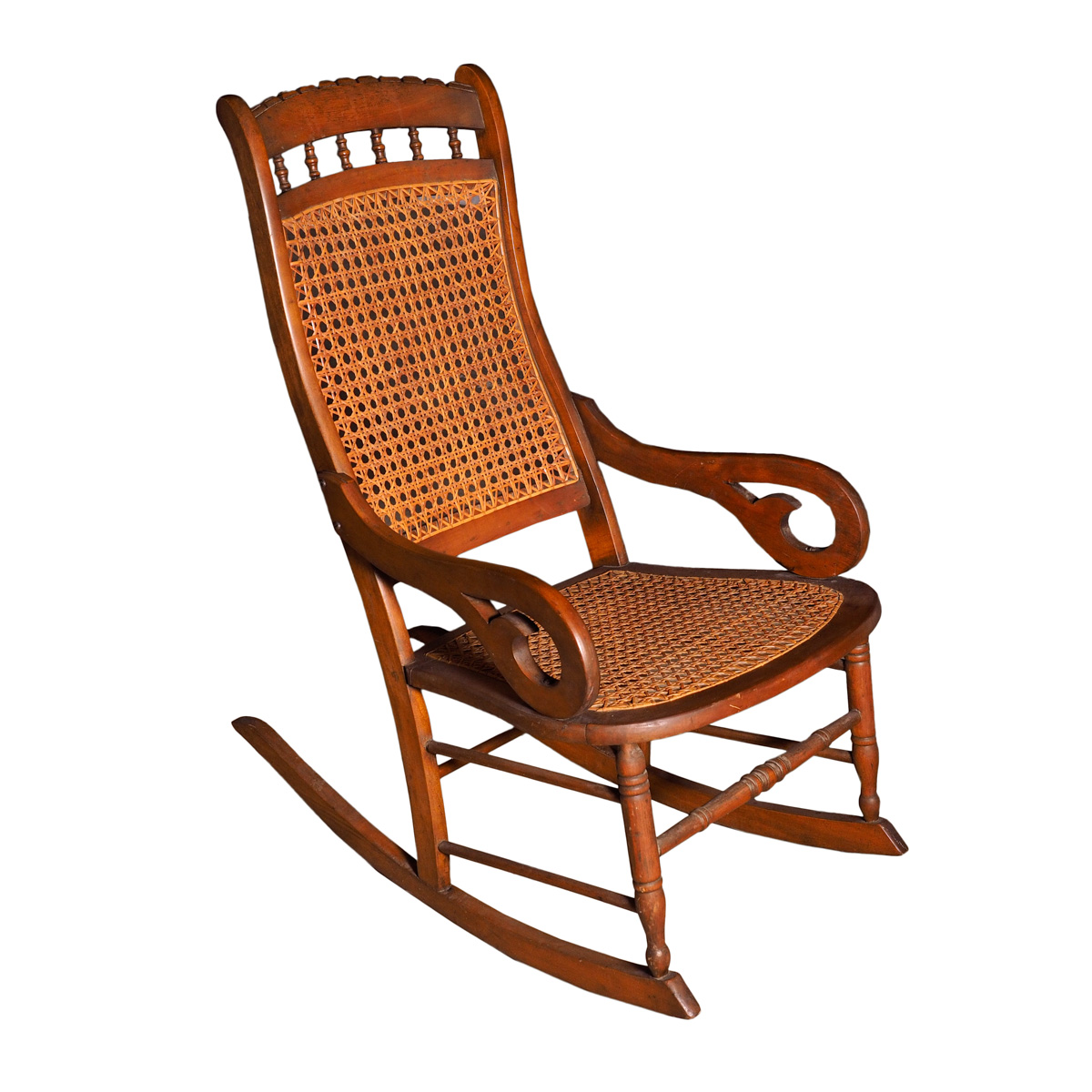 Vintage Cane Back and Seat Rocking Chair EBTH