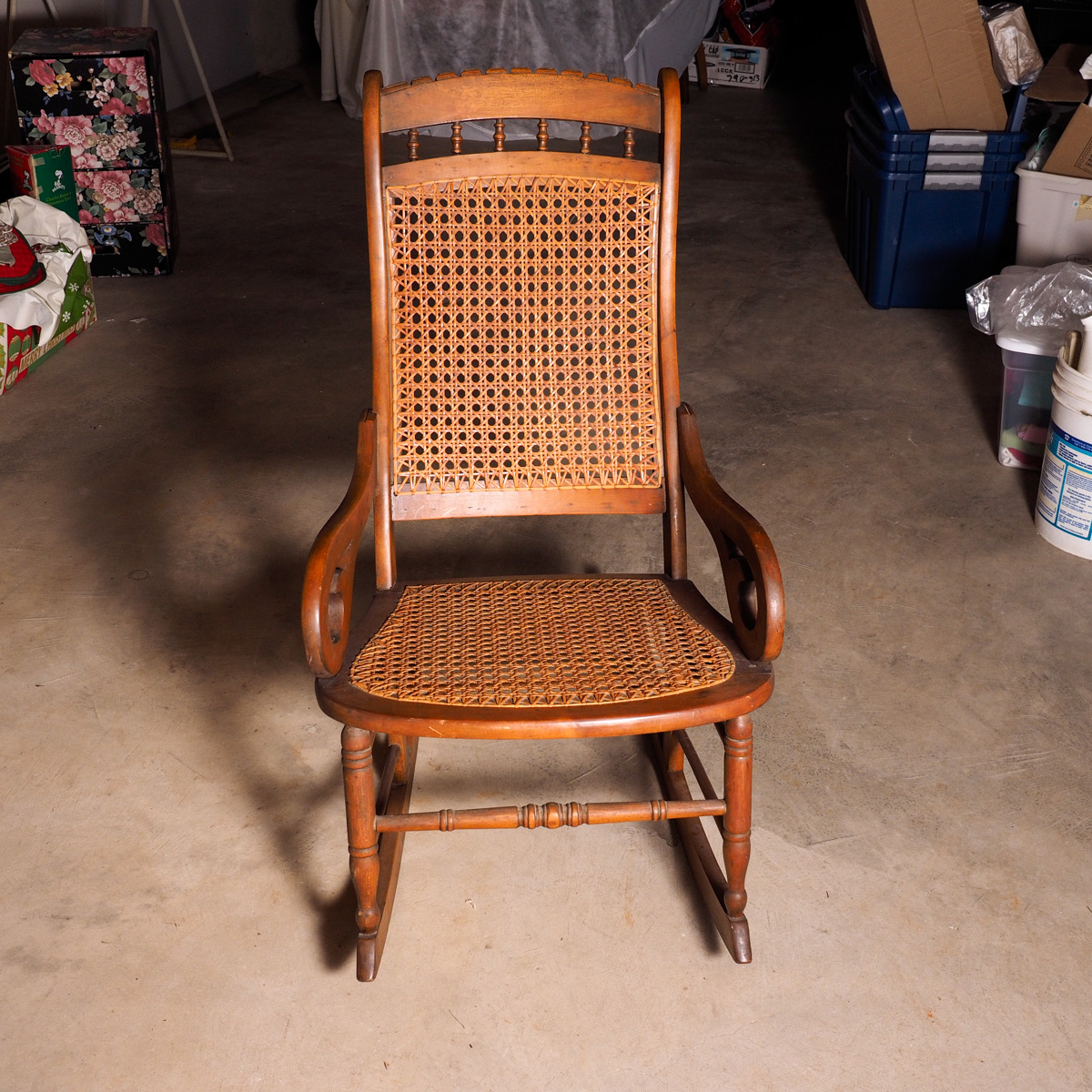 Vintage Cane Back and Seat Rocking Chair EBTH