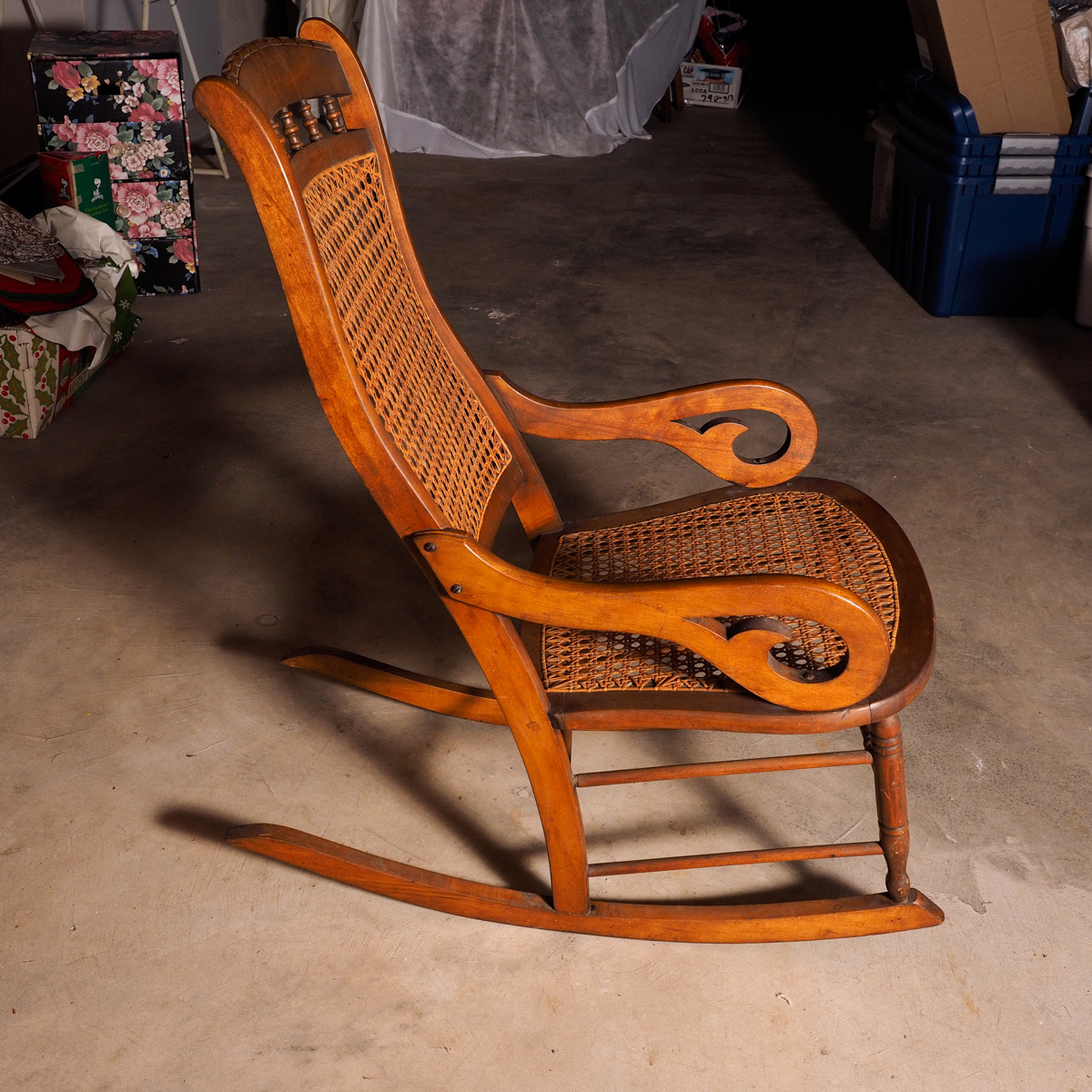 Vintage Cane Back and Seat Rocking Chair EBTH