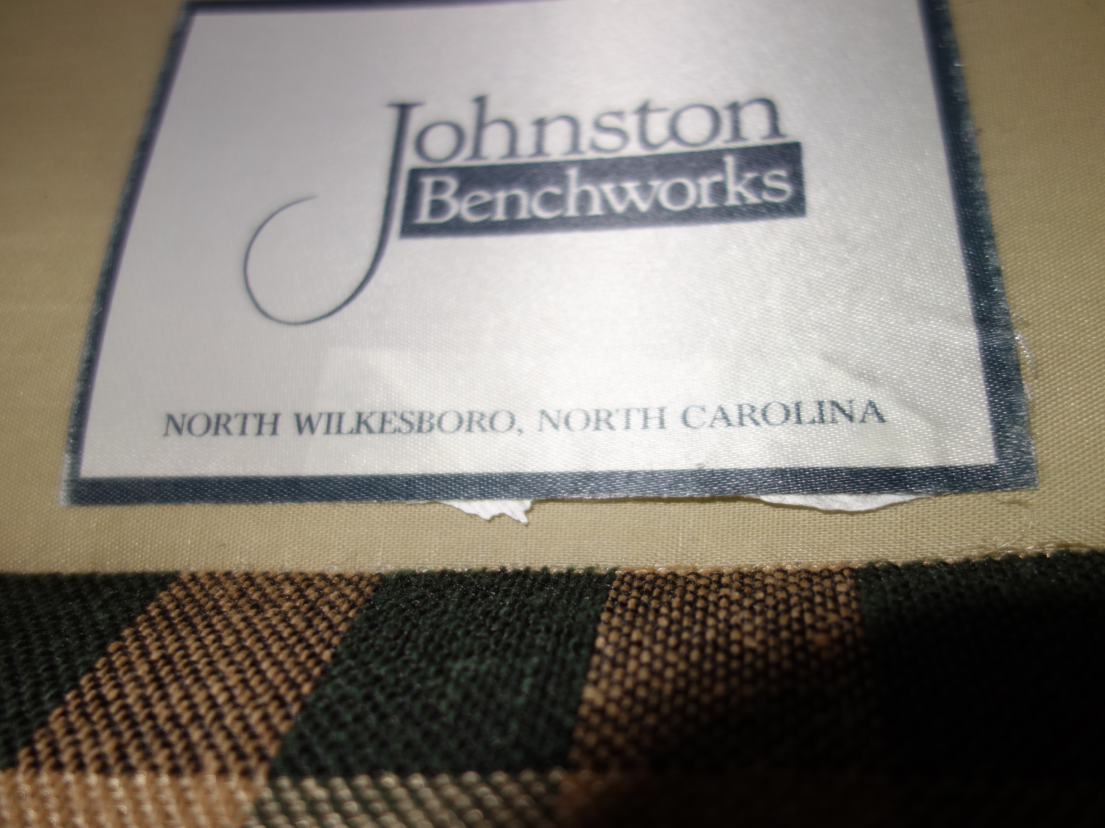 Johnston Benchworks Green Plaid Wingback Settee EBTH