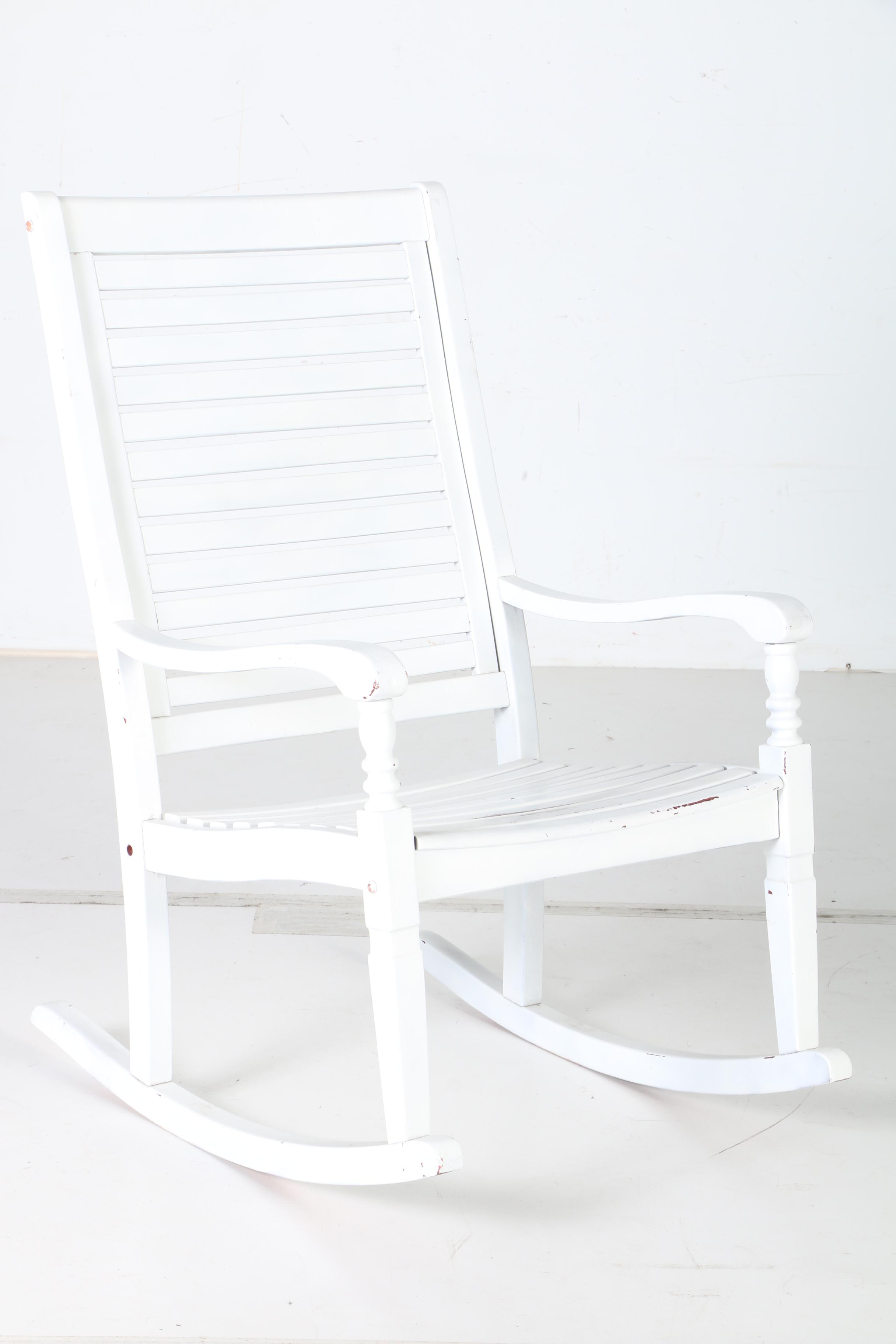 Large White Outdoor Rocking Chair EBTH