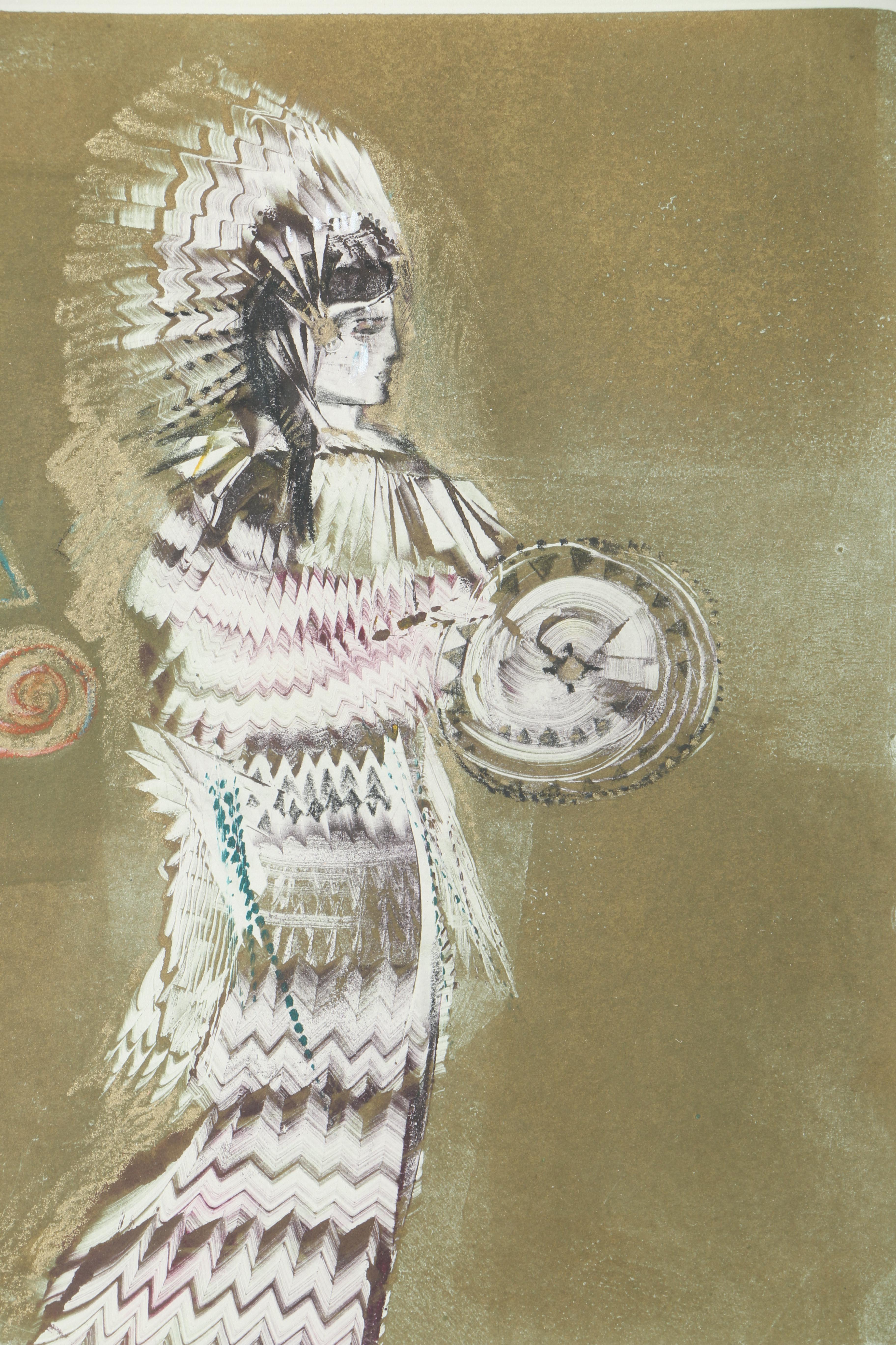 Gail Perazzini Hand Pulled Print "Guardian of Day" EBTH