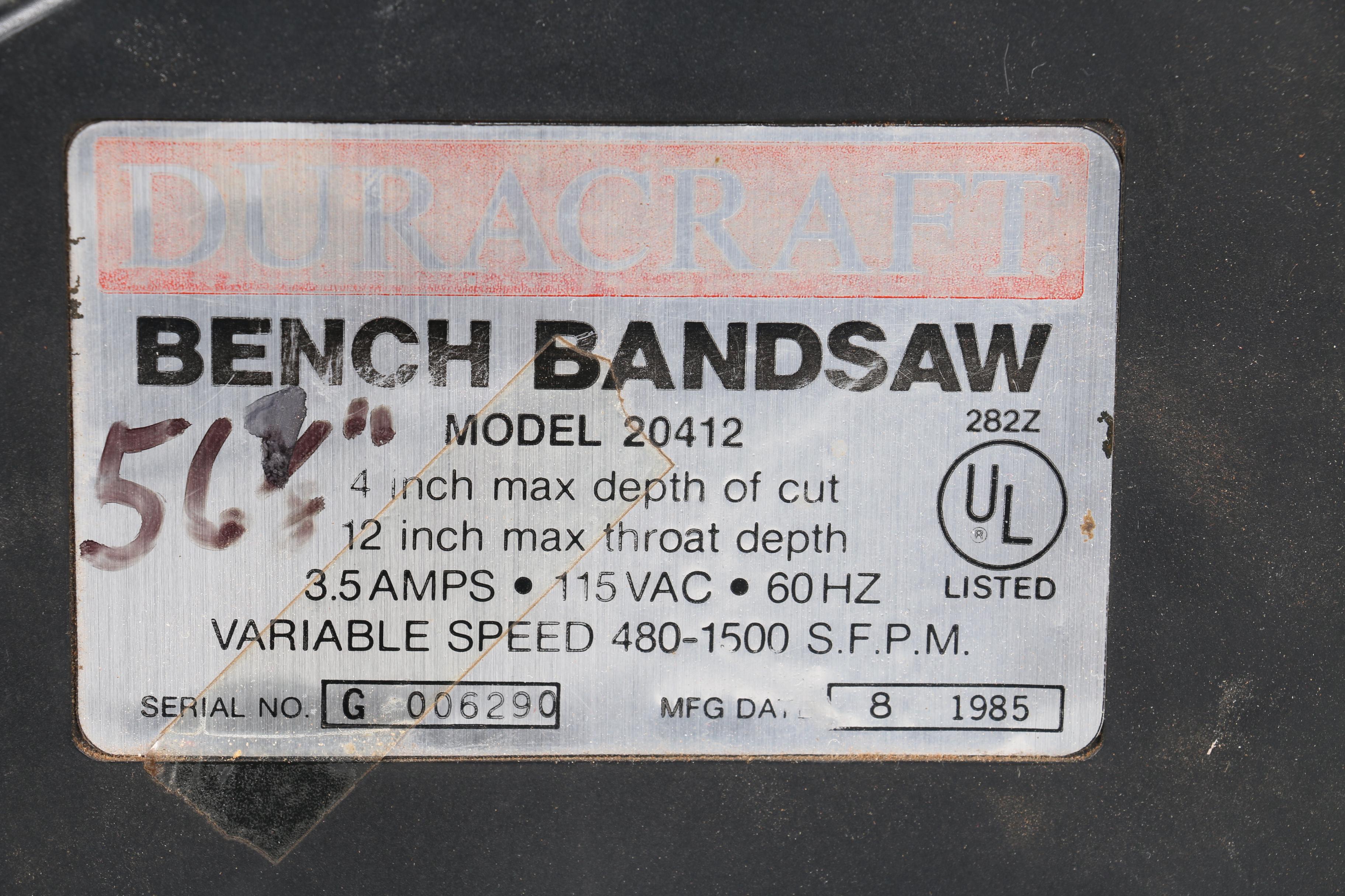 Duracraft Bench Bandsaw EBTH