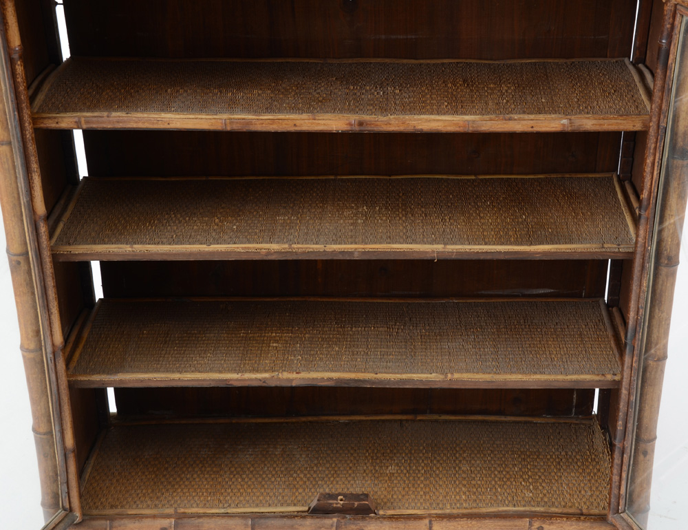 Antique Rattan and Woven Cane Bookcase EBTH