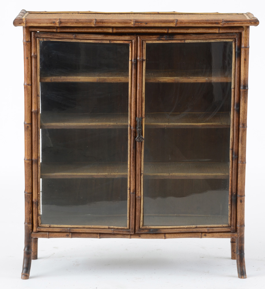 Antique Rattan and Woven Cane Bookcase EBTH