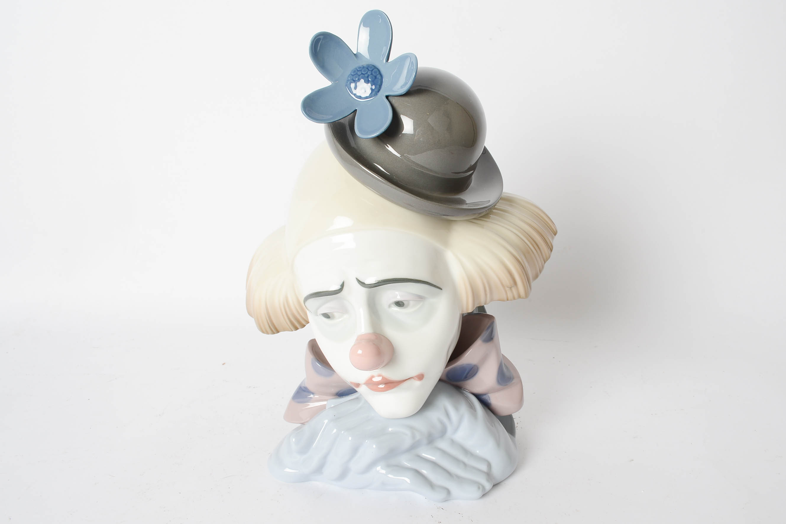 Large Retired Lladro Pensive Clown 5130 EBTH