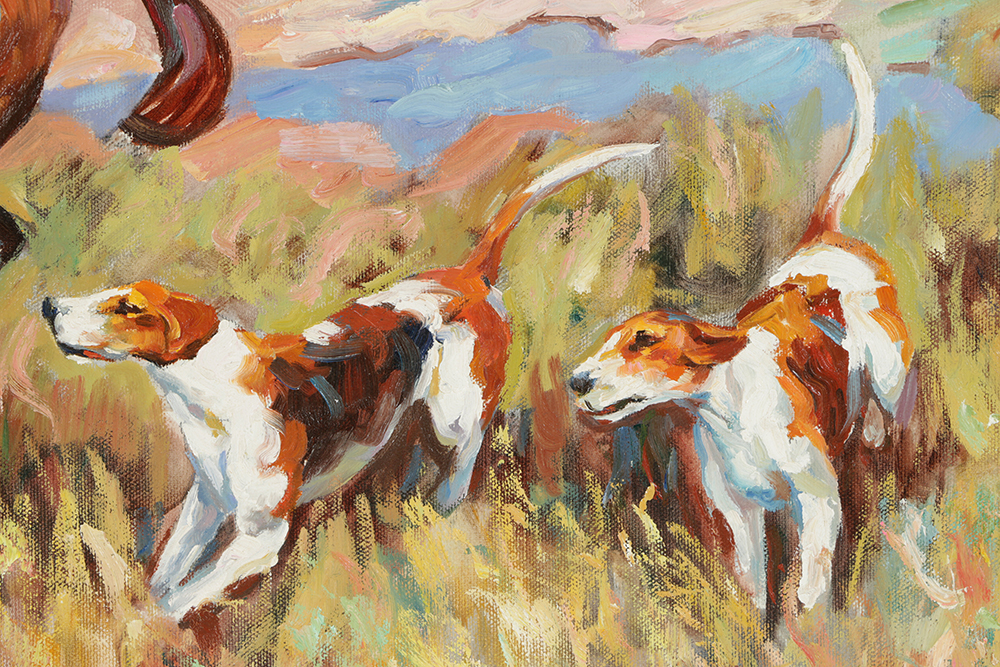 Jack Levine Oil Painting on Canvas "Hunt Scene" EBTH