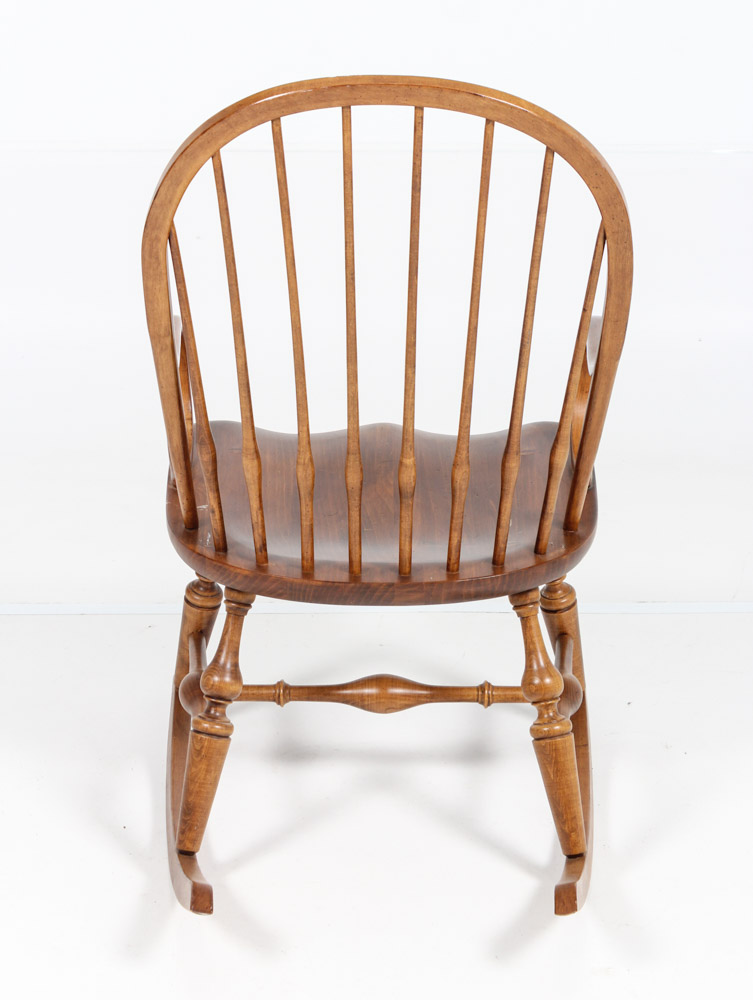 Ethan Allen Windsor Style Wooden Rocking Chair | EBTH