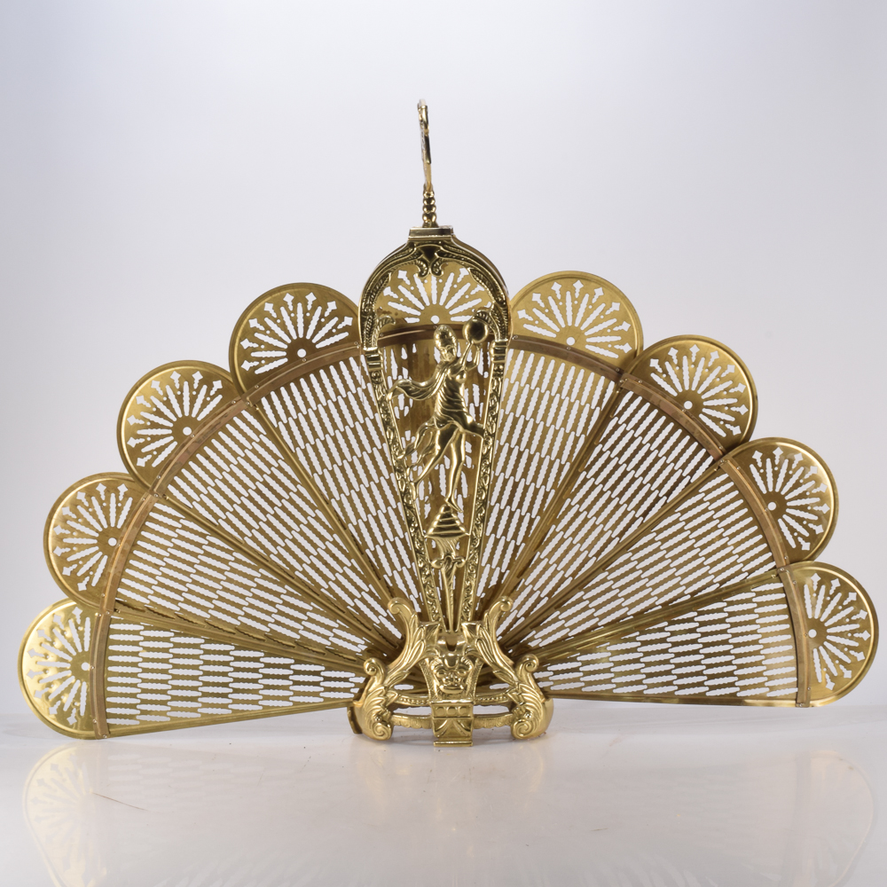Reproduction Brass Fan Fireplace Screen Ebth