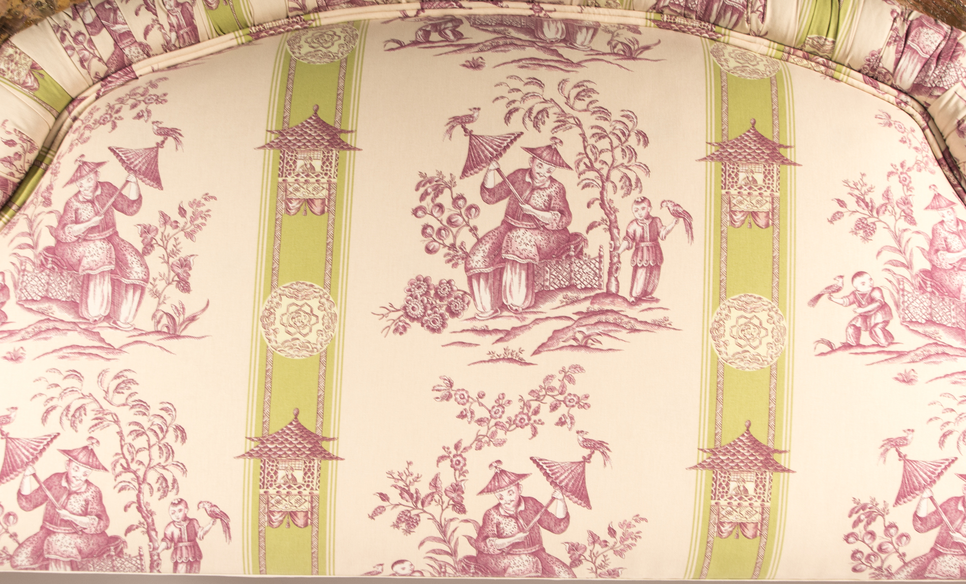 Oriental Toile Upholstered Queen Headboard EBTH