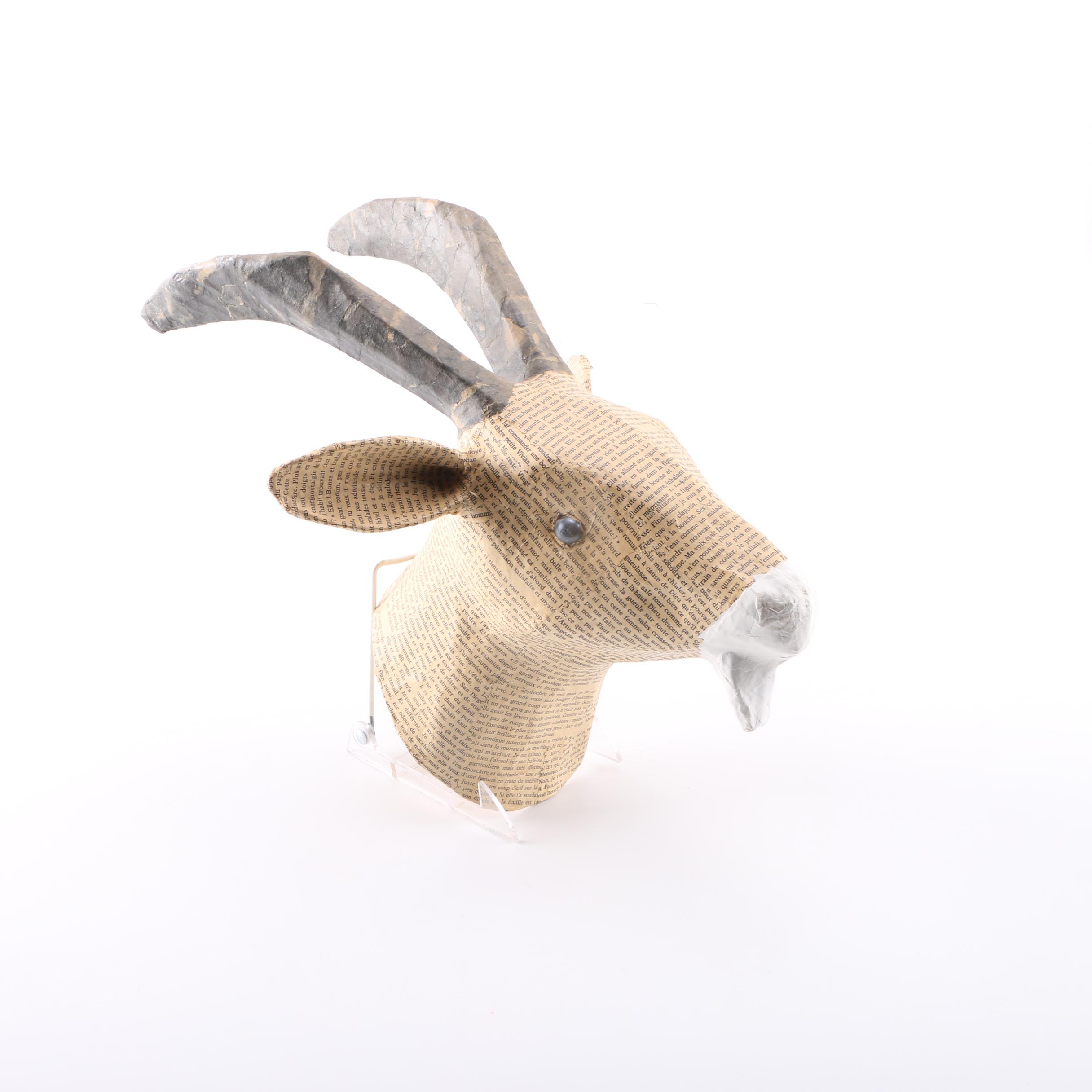Paper Mache Antelope Bust EBTH