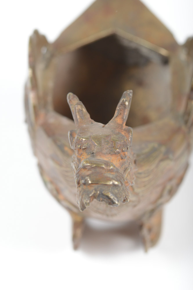 Antique Chinese Brass Dragon Incense Burner EBTH